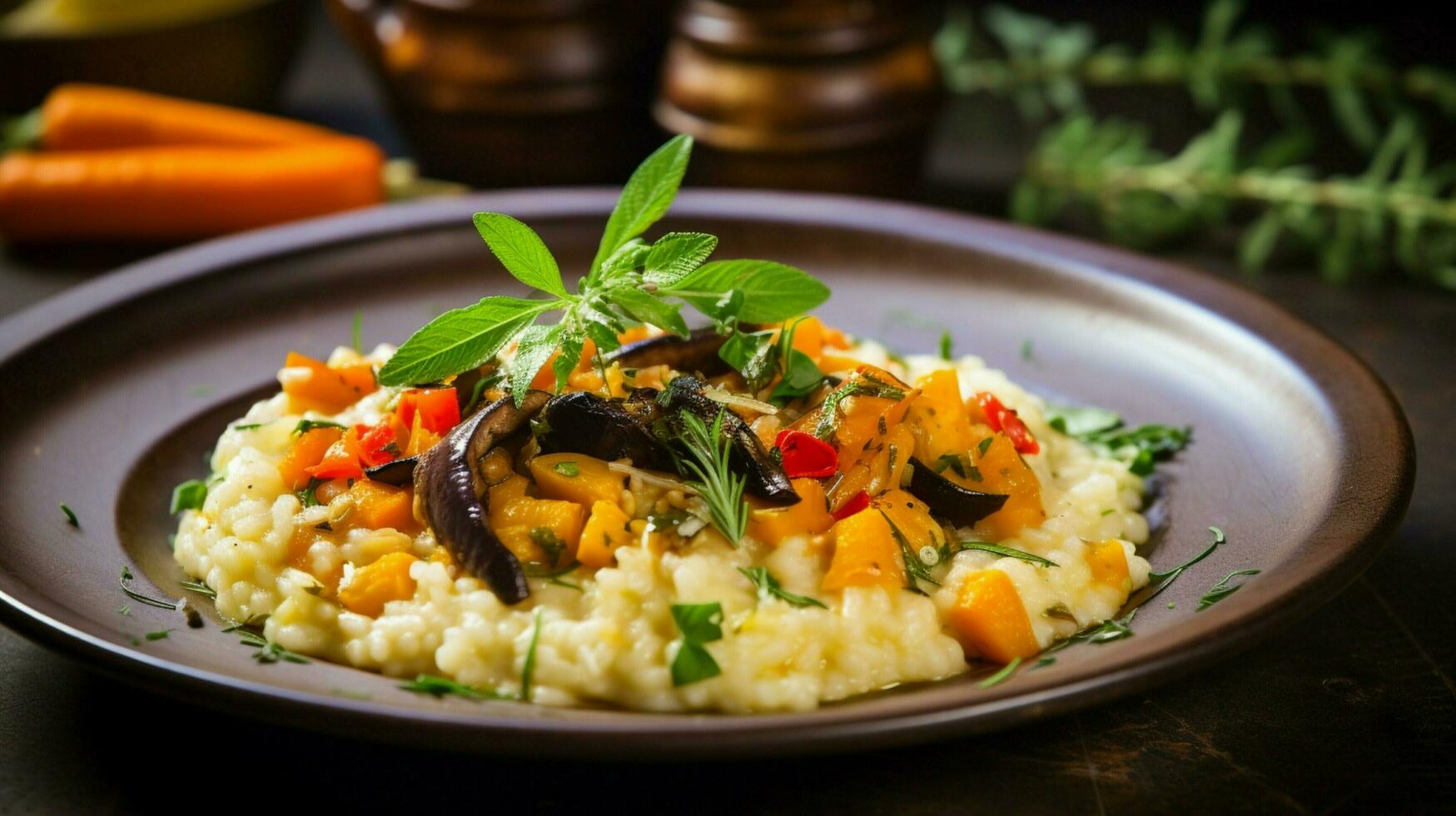 freschezza e rustico buongustaio pasto cucinato risotto foto