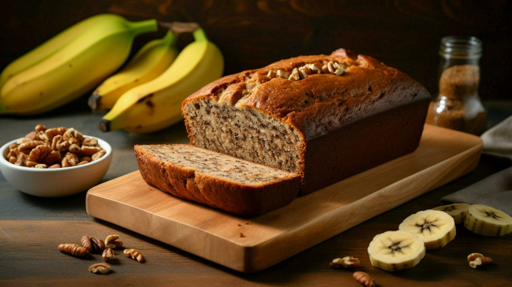 freschezza e dolcezza nel un' salutare pasto di Banana pane foto