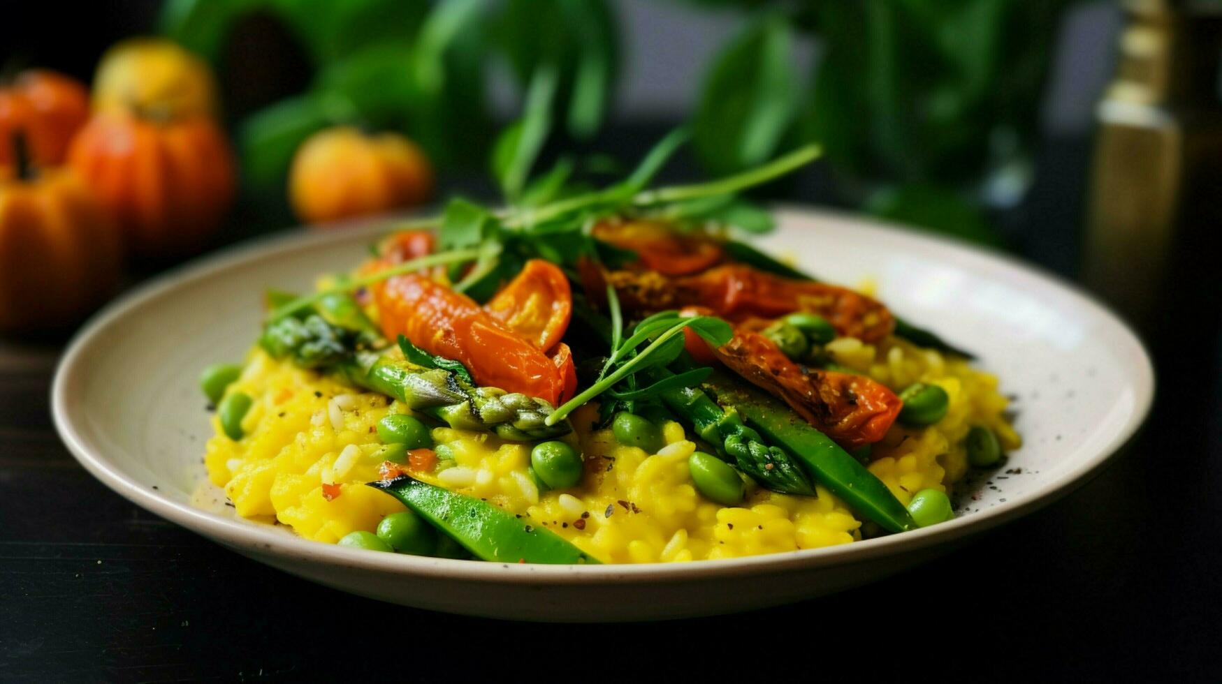 salutare vegetariano pasto con fresco verdure e fatti in casa foto