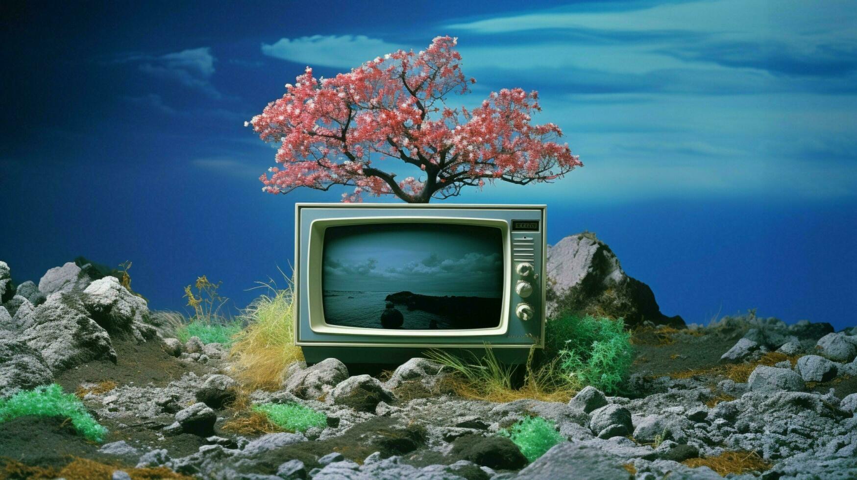 paesaggio natura scena nel tv apparecchio foto