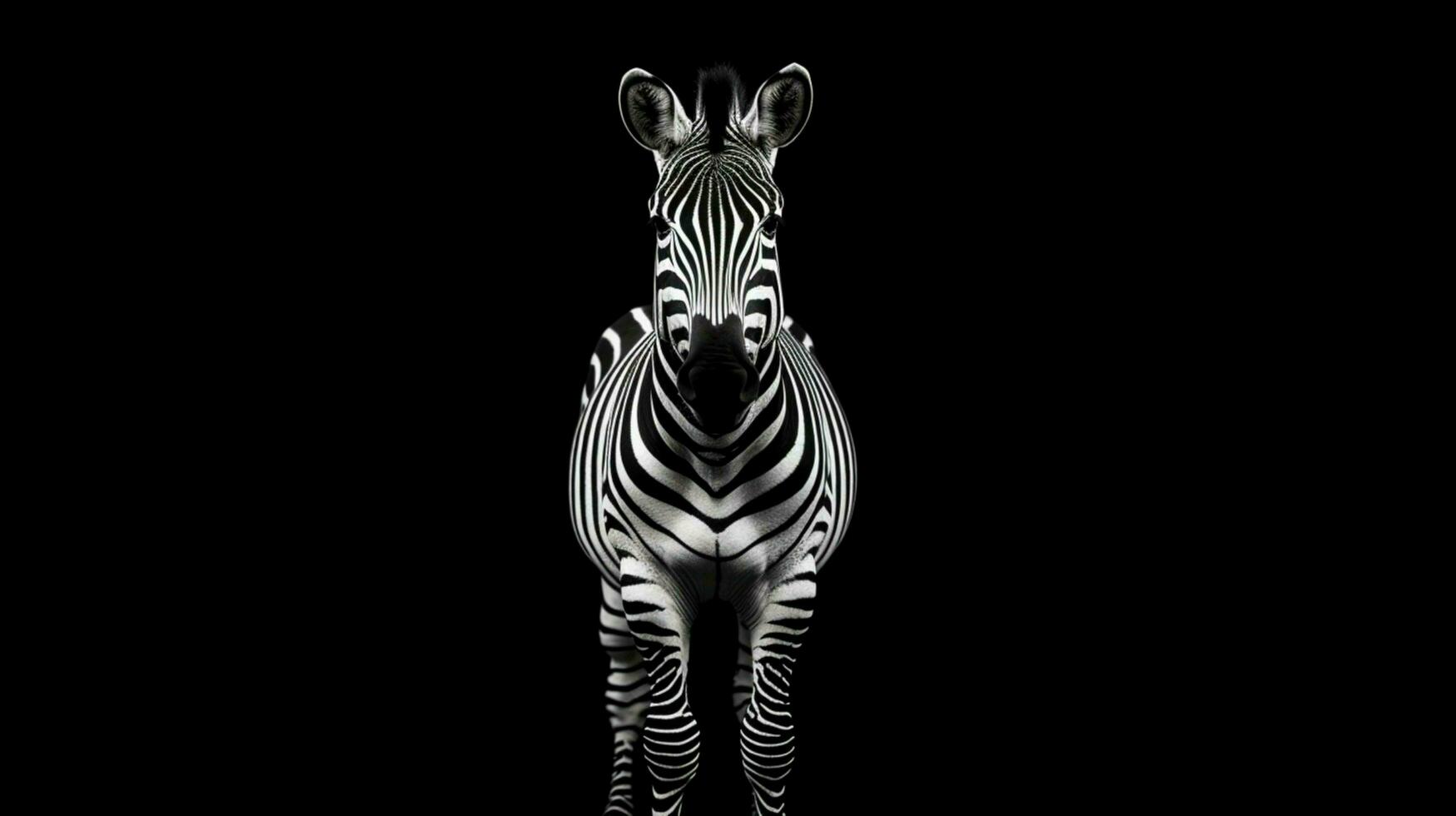 monocromatico a strisce zebra sta su nero sfondo foto