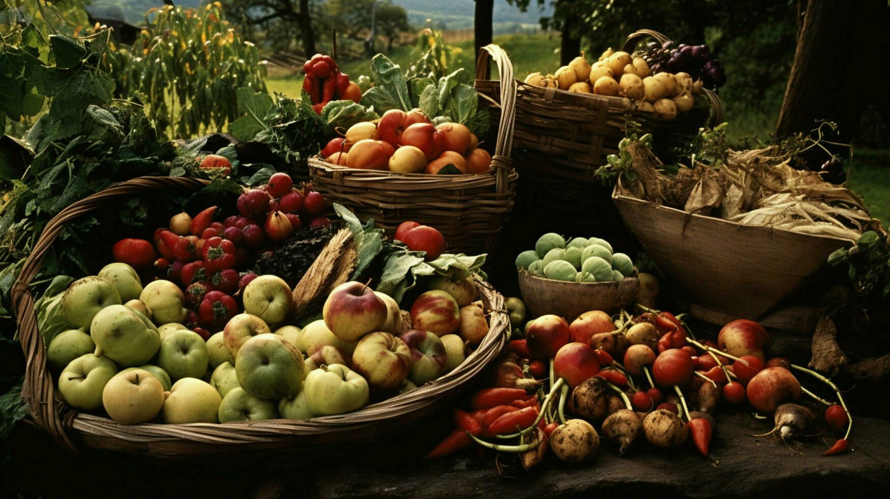 biologico azienda agricola raccolti fresco frutta e verdure foto