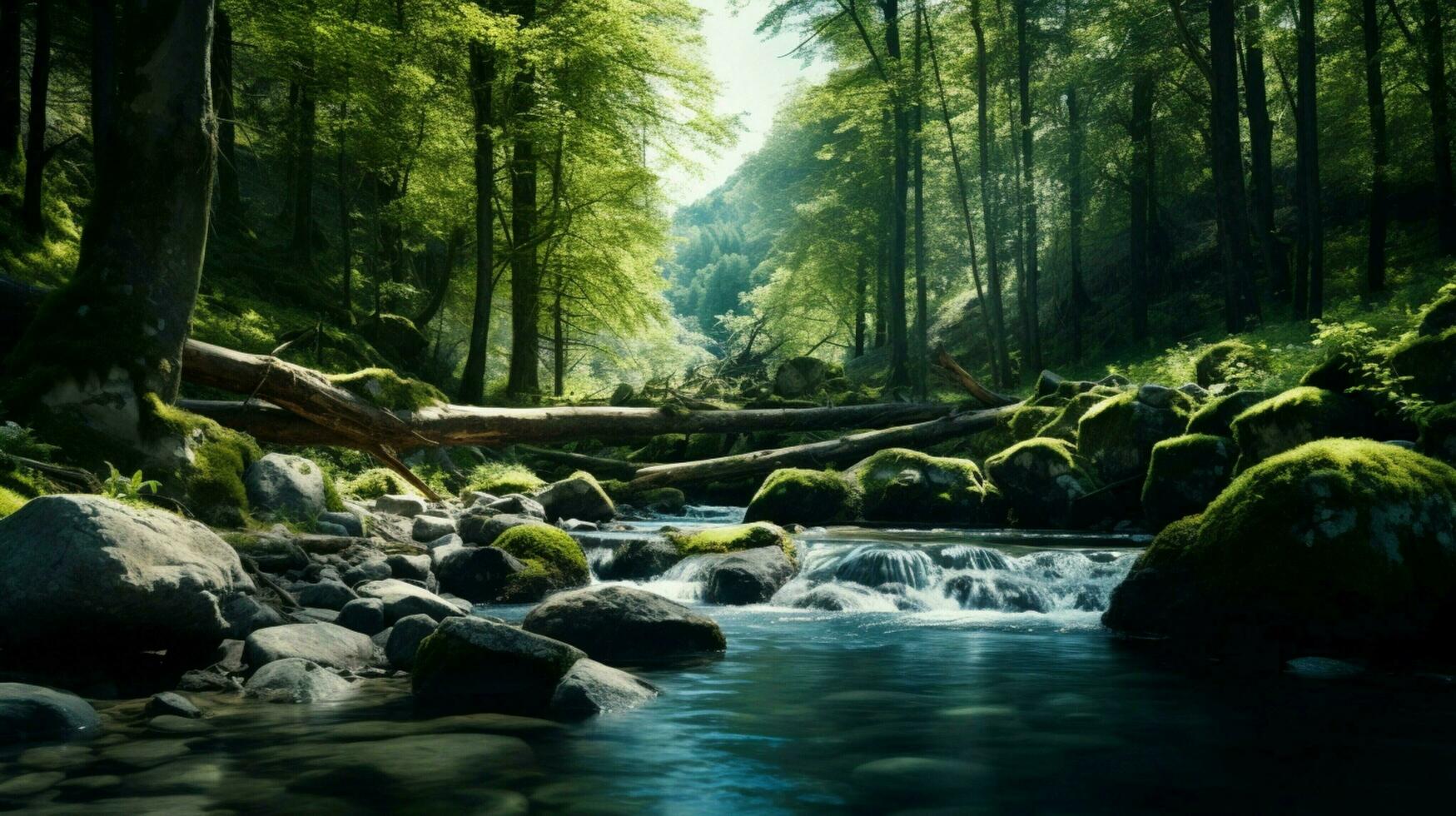 liscio fluente acqua tranquillo scena natura bellezza foto