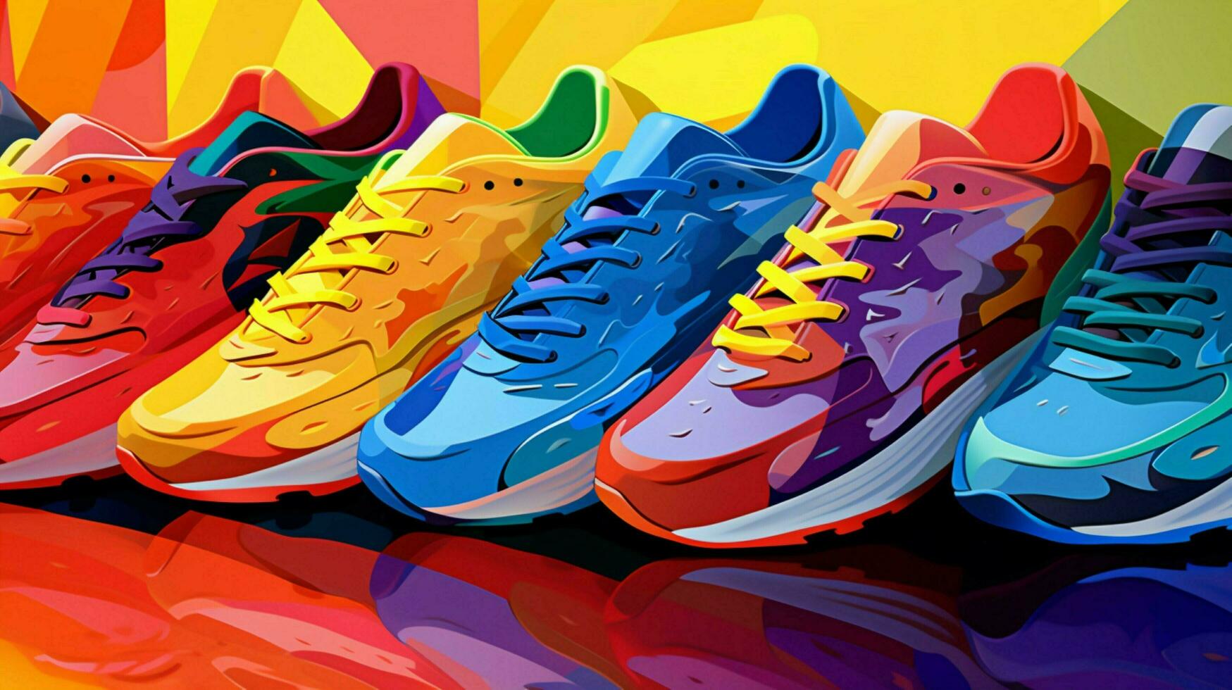 gli sport scarpa concorrenza nel astratto Multi colore sfondo foto