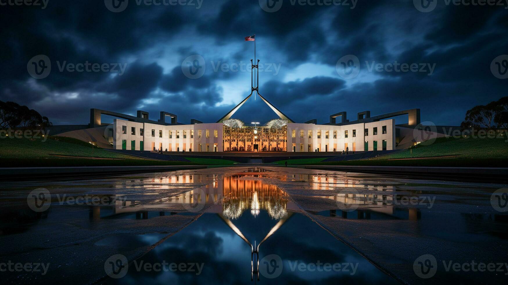 notte Visualizza di parlamento Casa. generativo ai foto