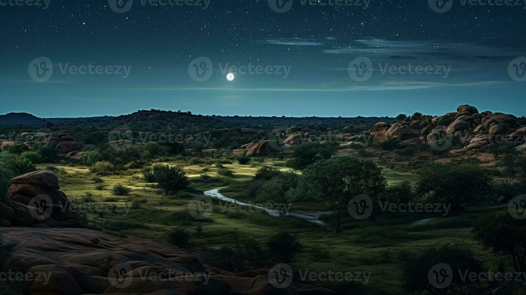 notte Visualizza di mapungubwe nazionale parco. generativo ai foto