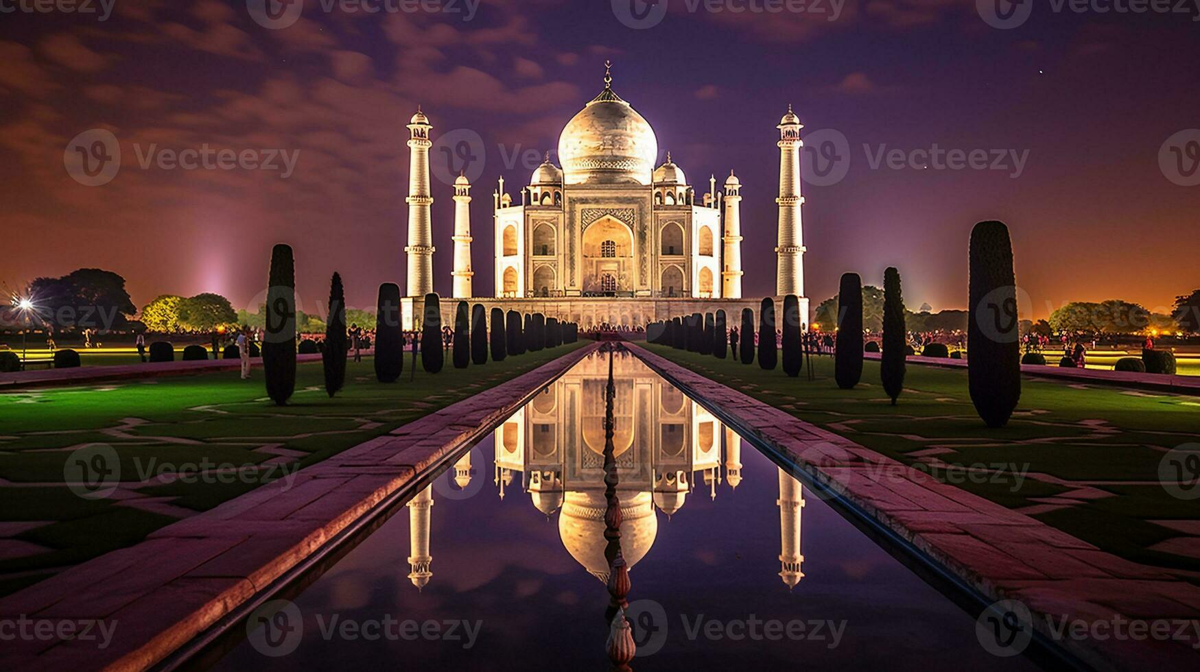 notte Visualizza di il taj mahal. generativo ai foto