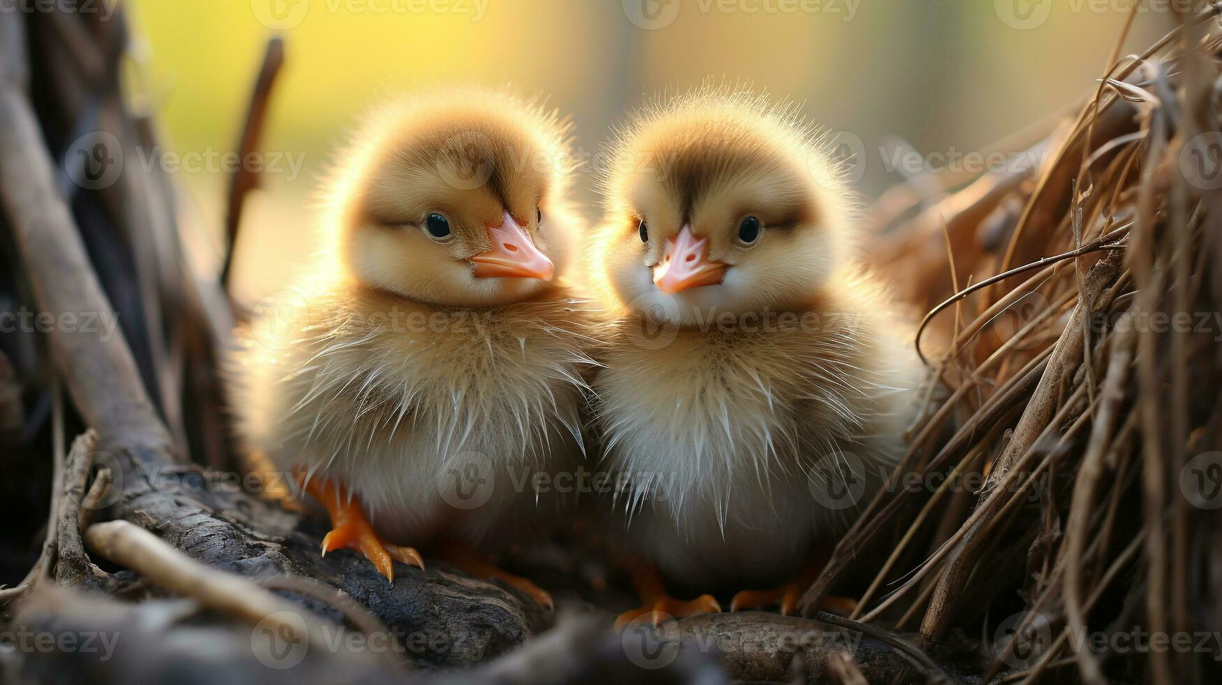 foto di cuore fusione di Due carino animale. generativo ai