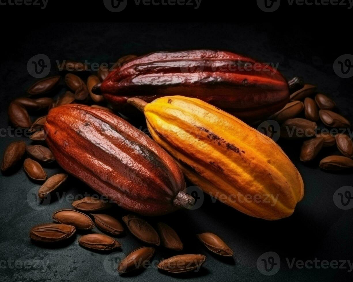 foto di cacao isolato su bianca sfondo. generativo ai