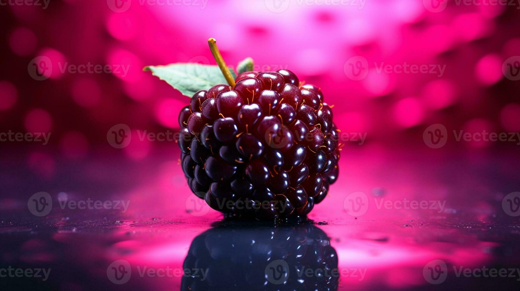 foto di mora frutta metà contro un' colorato astratto sfondo. generativo ai