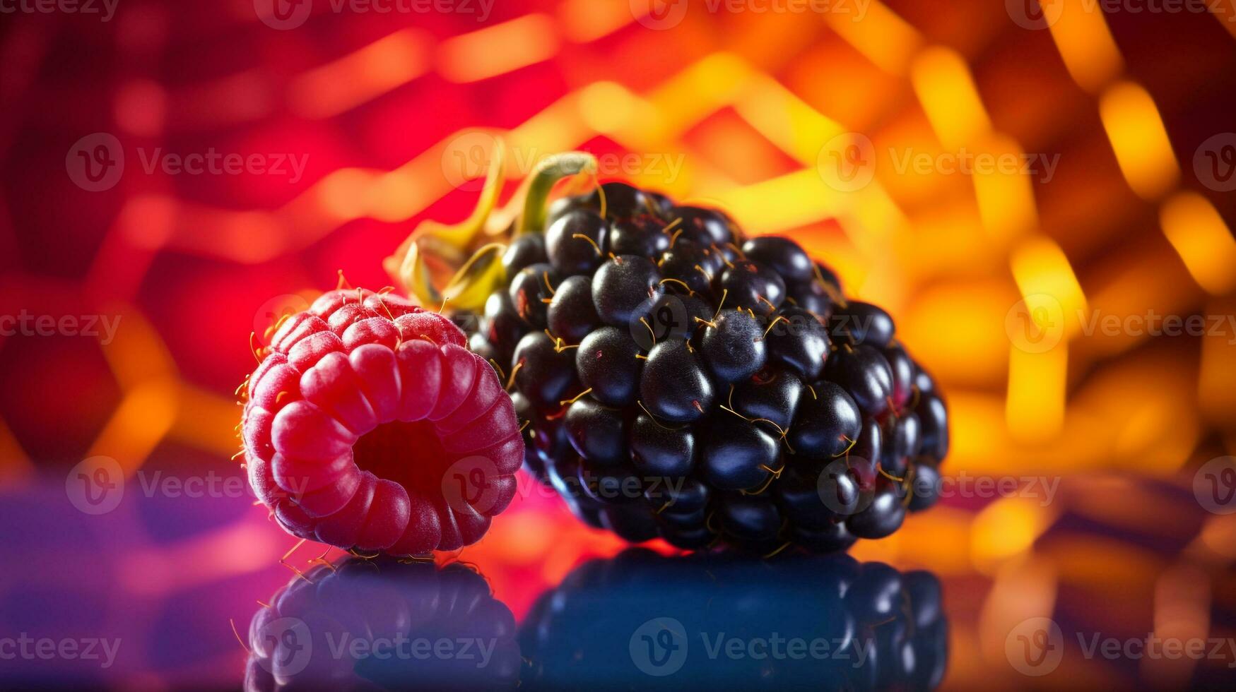 foto di miele frutta metà contro un' colorato astratto sfondo. generativo ai