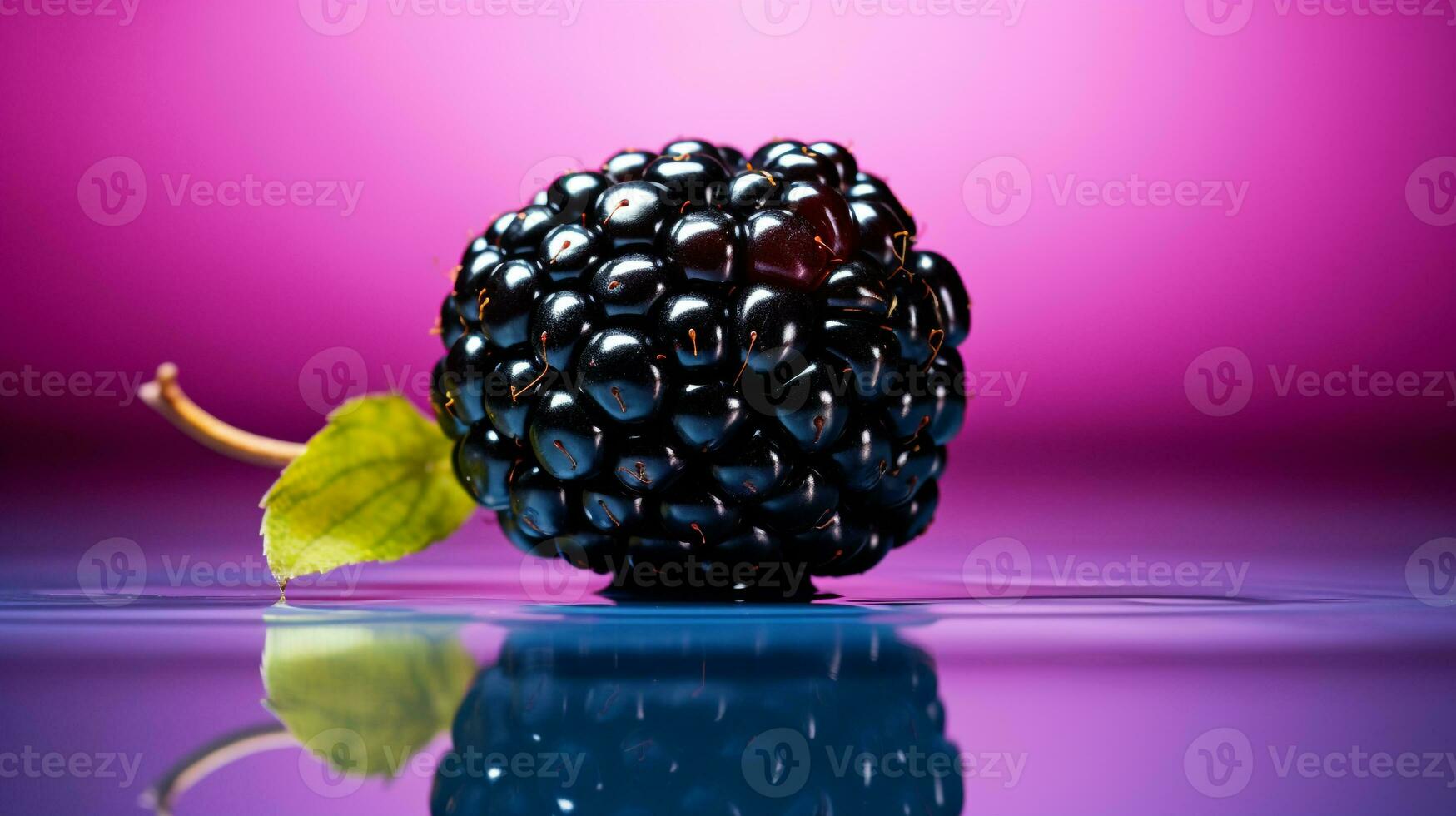 foto di mora frutta metà contro un' colorato astratto sfondo. generativo ai