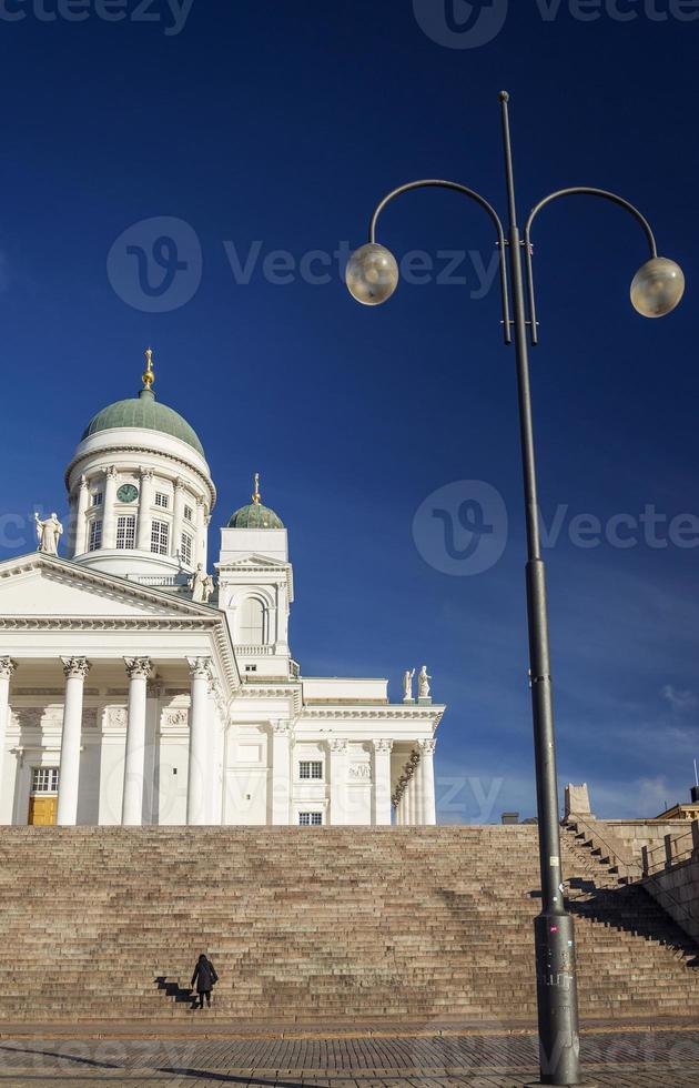 punto di riferimento della cattedrale della città di helsinki in piazza del senato finlandia foto