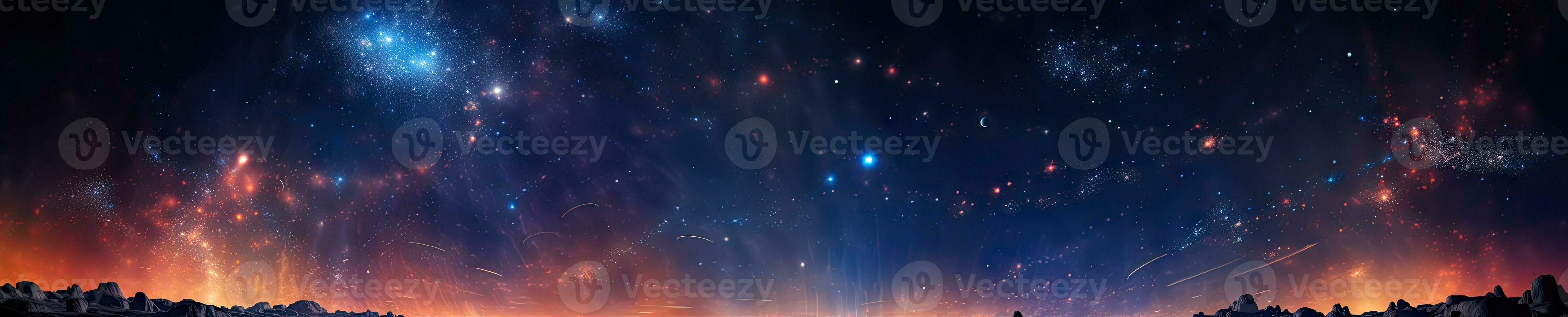 maestoso celeste scena, dove un' miriade di stelle e pianeti illuminare il vasto. ai generativo. foto