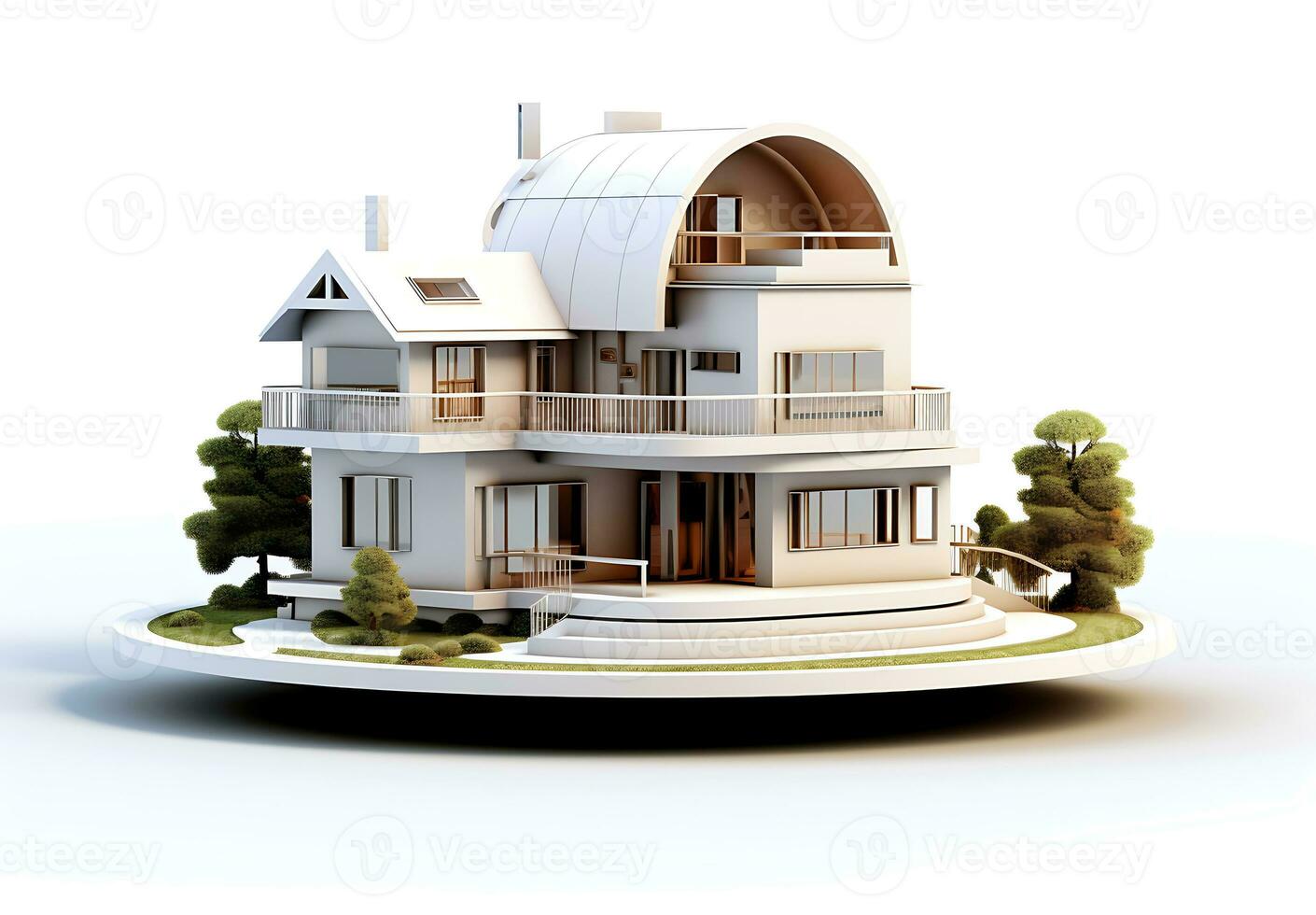 3d Casa modello su bianca sfondo foto