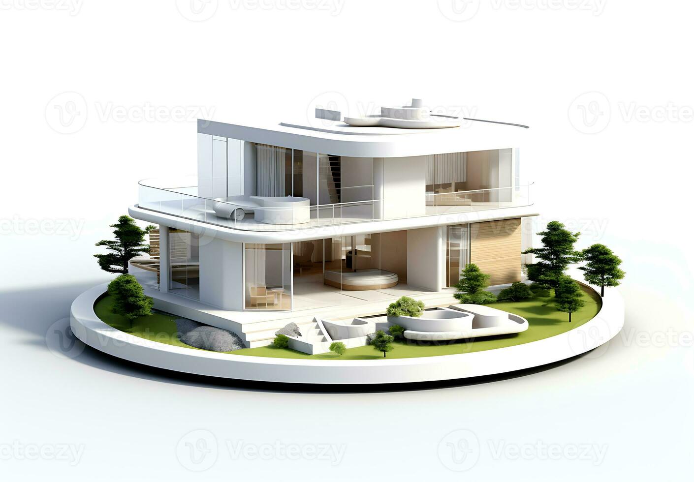 3d Casa modello su bianca sfondo foto