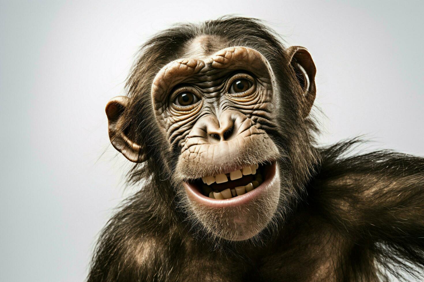 divertente fotografie di scimmie assunzione selfie. ai generato