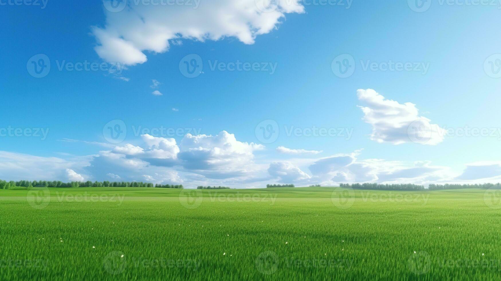 naturale panoramico panorama verde campo con blu cielo foto