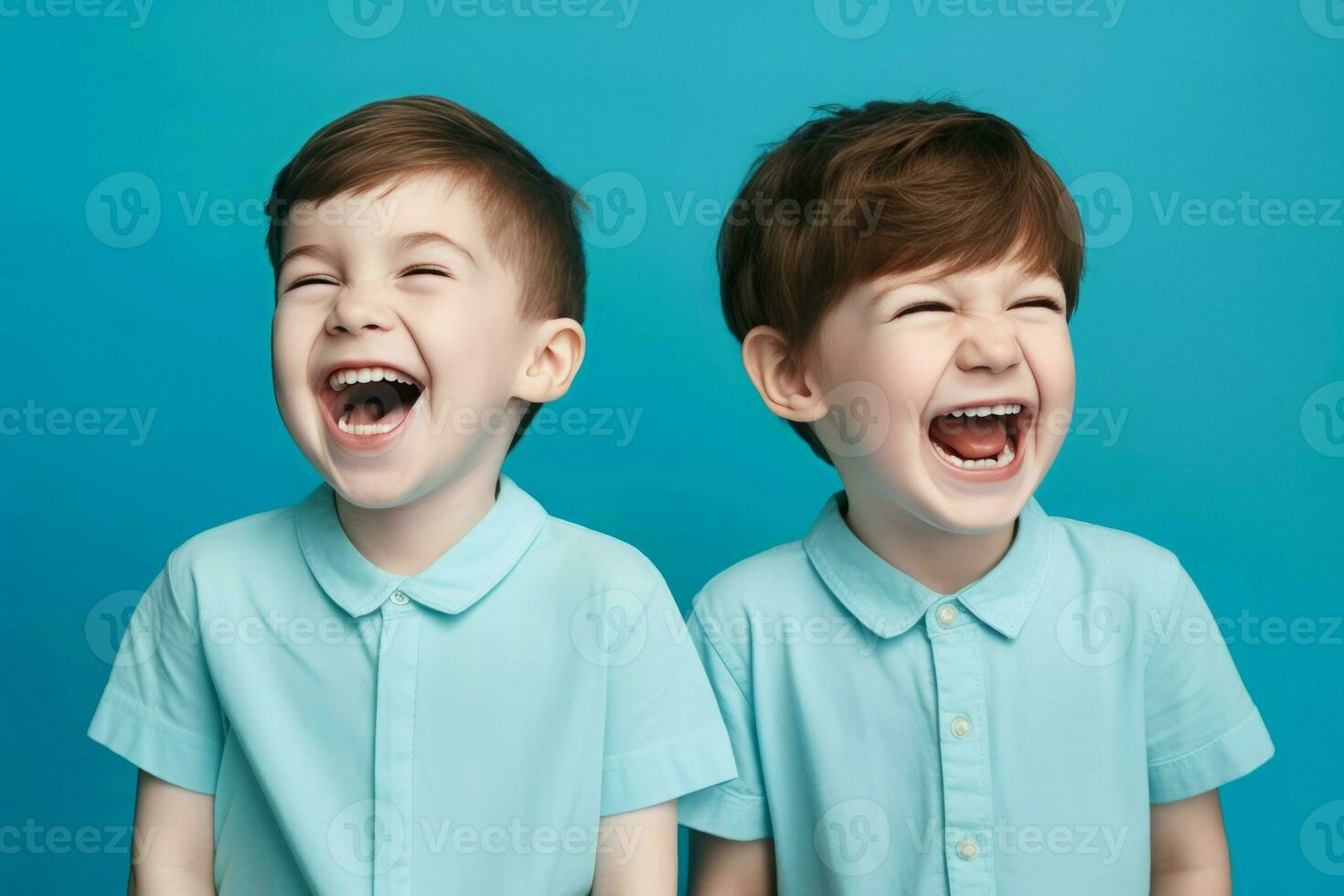 contento Due ragazzo sorridente. creare ai foto