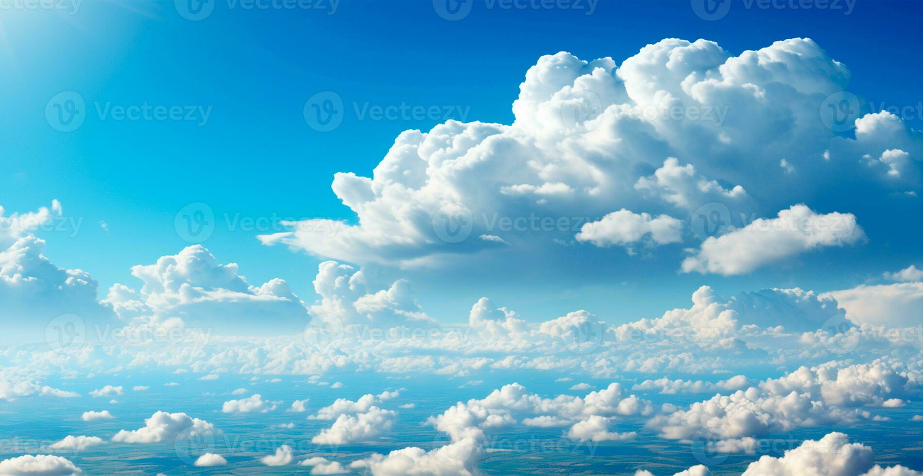 blu cielo con luminosa sole come astratto panoramico sfondo - ai generato Immagine foto