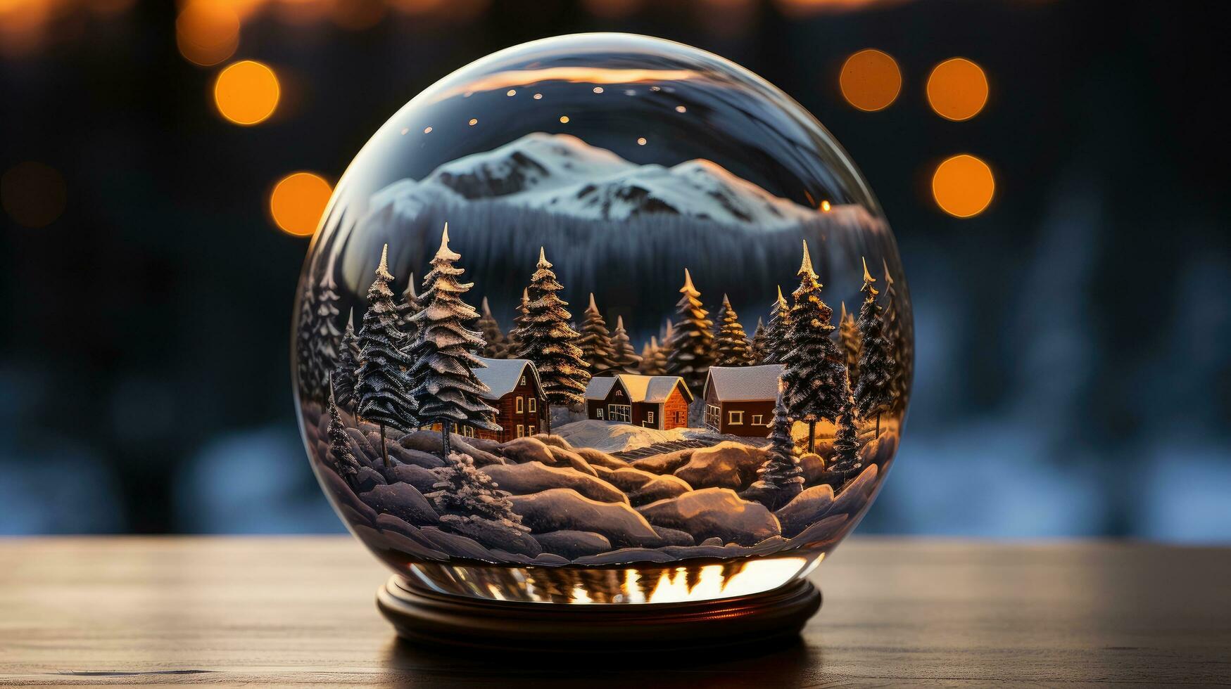 Natale inverno nuovo anno vacanza bicchiere palla con neve coperto abete foresta foto