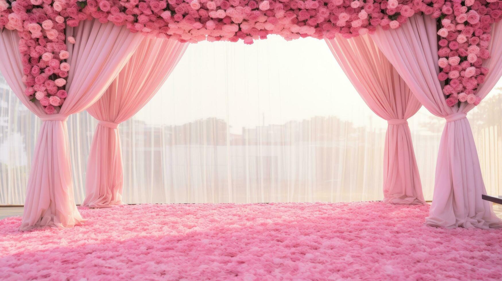 rosa perfezione nozze scena, generativo ai foto