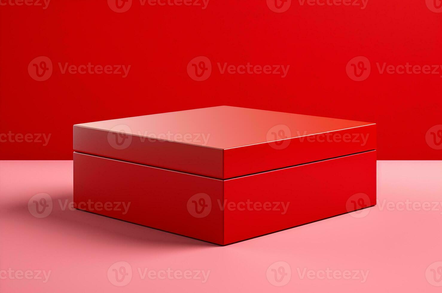 modello rosso scatola Visualizza a partire dal angolo. generativo ai foto