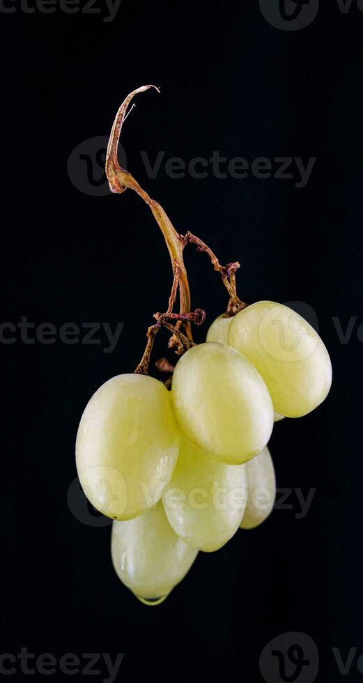 un' piccolo bellissimo mazzo di maturo verde uva su un' buio sfondo. foto