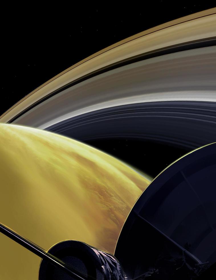 illustrazione della navicella spaziale Cassini della NASA foto