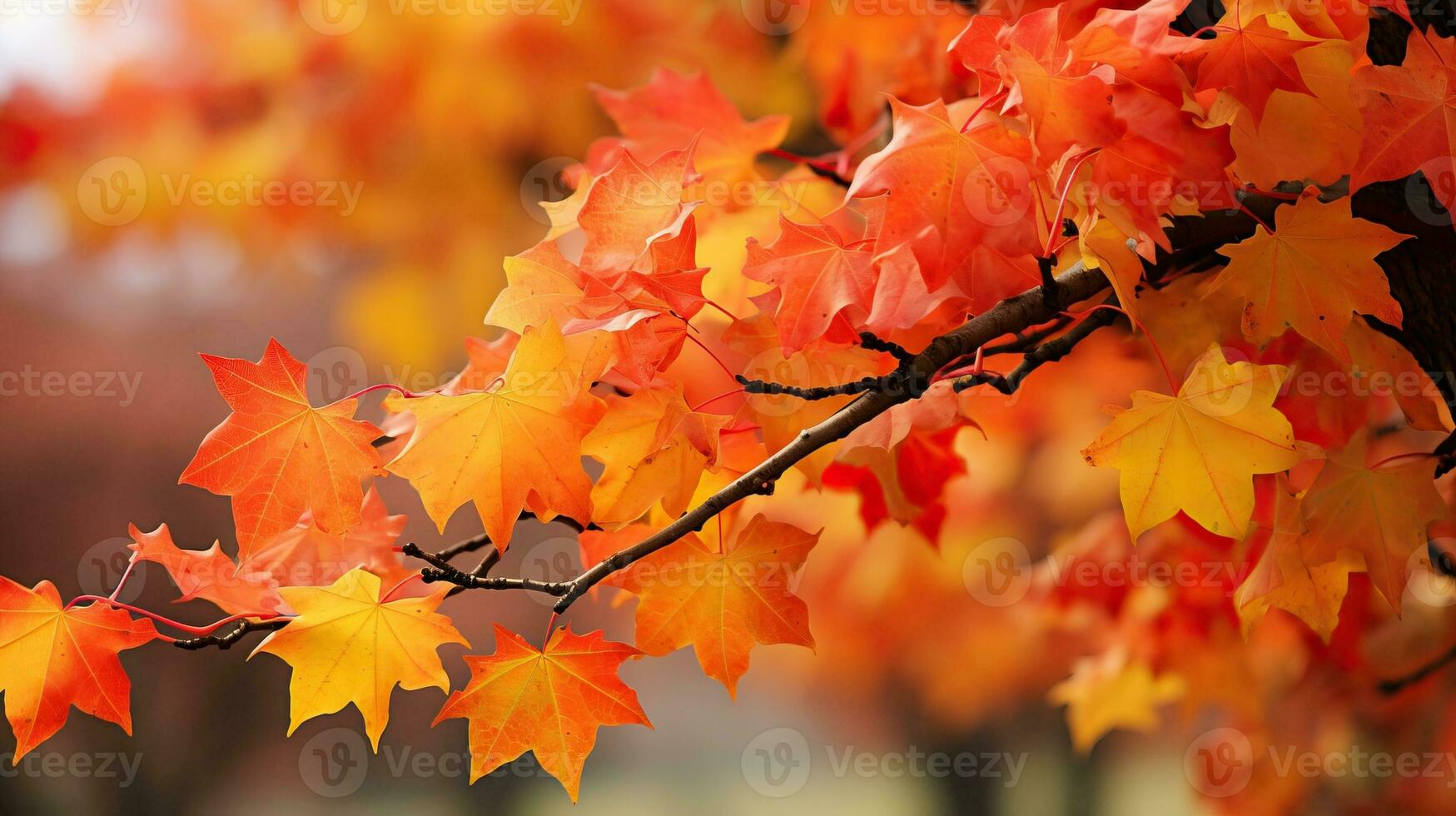 autunno acero le foglie nel parco. bellissimo natura sfondo. autunno stagione. ai generato. foto