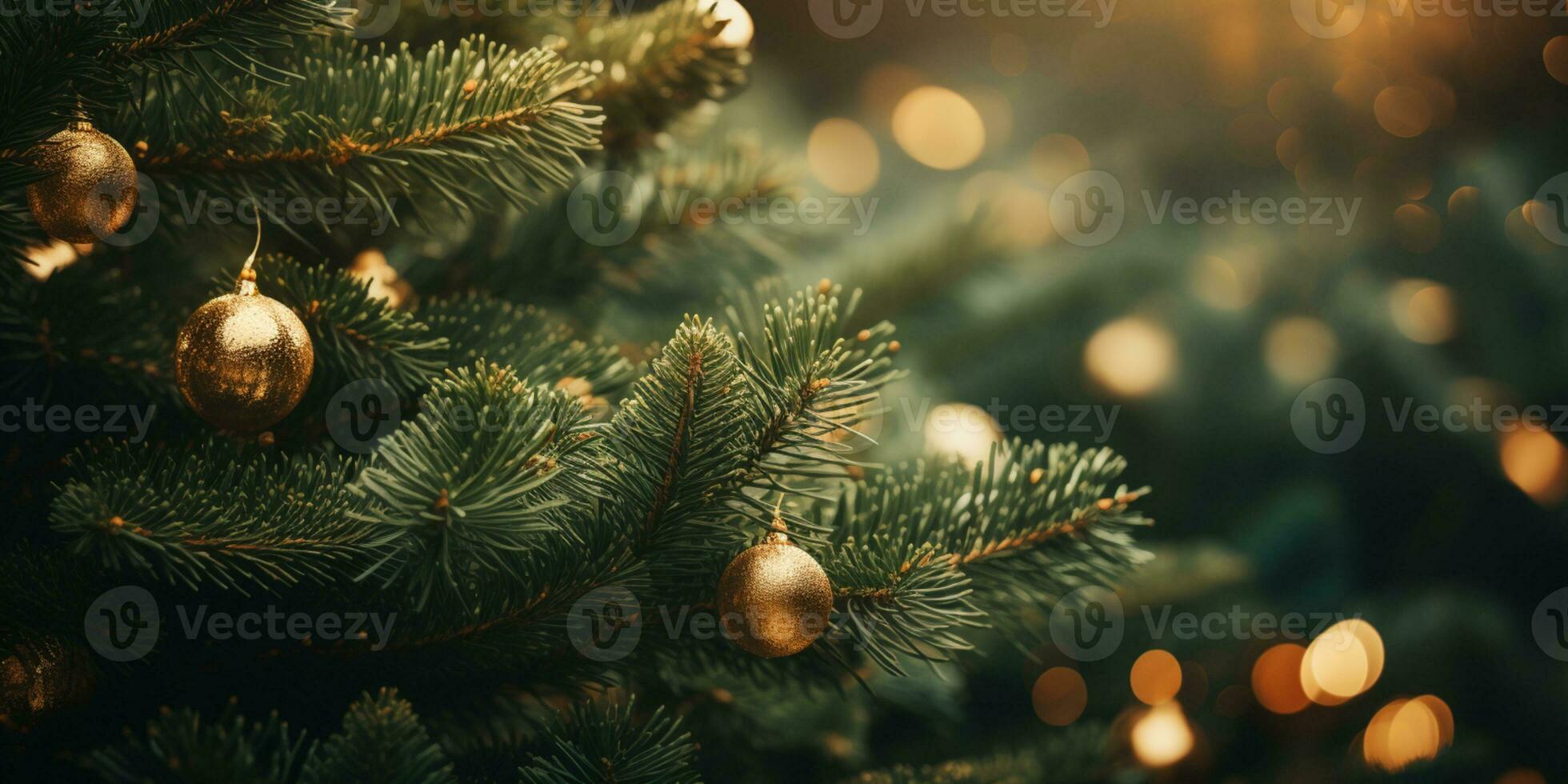 vicino su di illuminato Natale albero ornamento, inverno vacanze decorazione, copia spazio, saluto carta, ai generativo foto