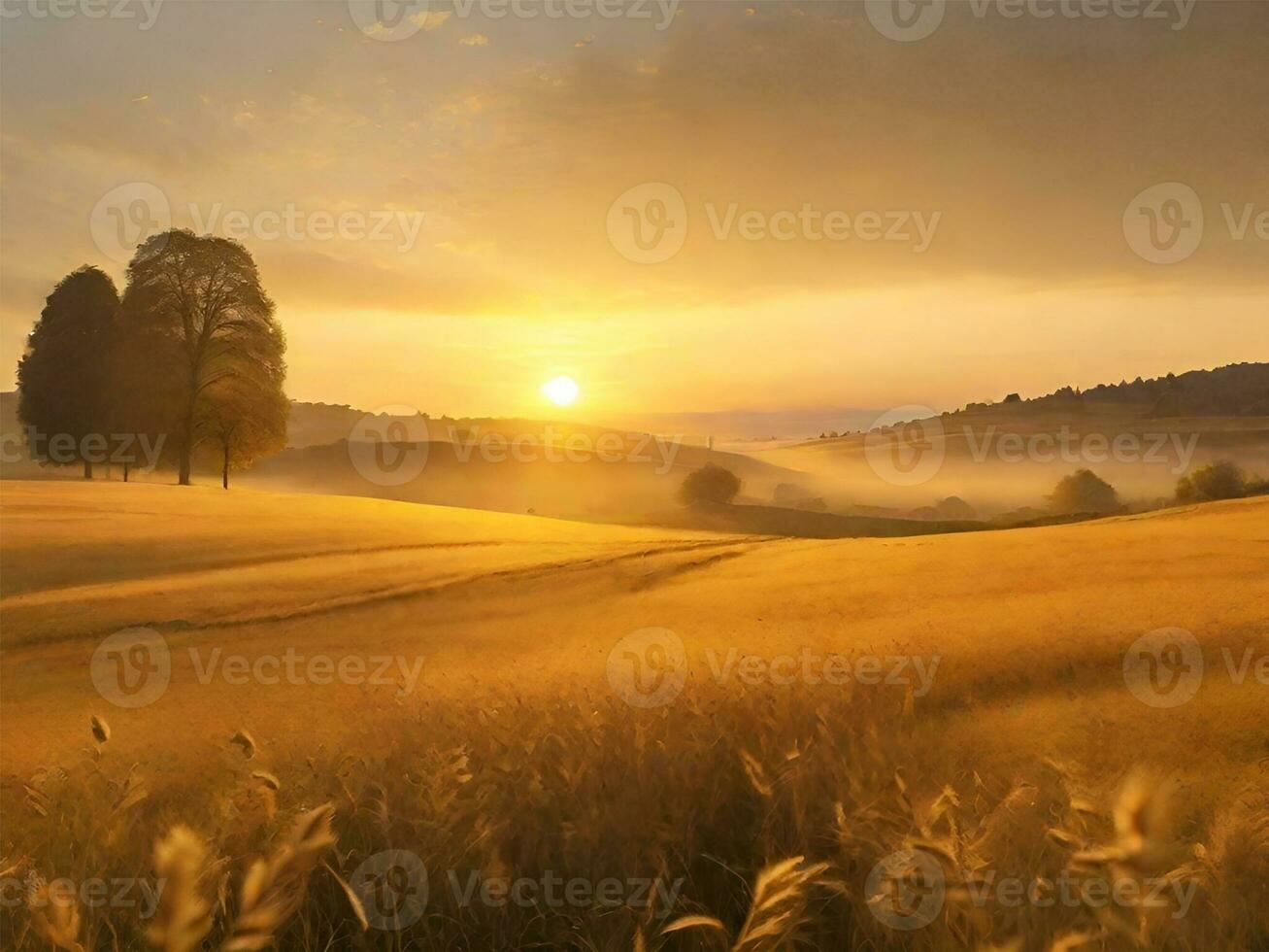 d'oro prato a Alba illustrazione foto