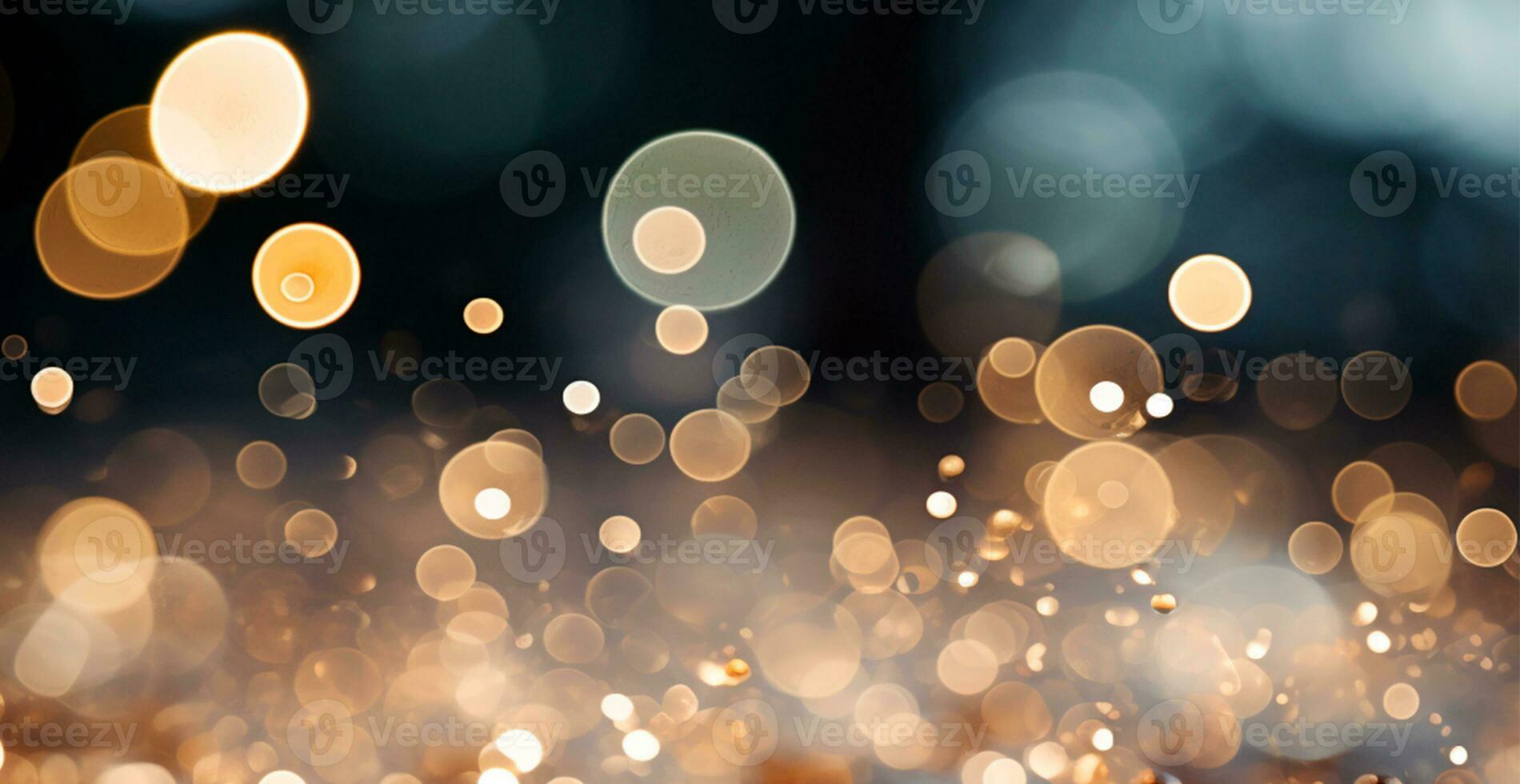 luminosa festivo bokeh, panoramico sfondo - ai generato Immagine foto