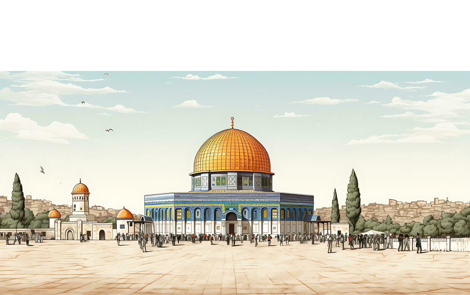 al aqsa moschea illustrazione su bianca sfondo foto