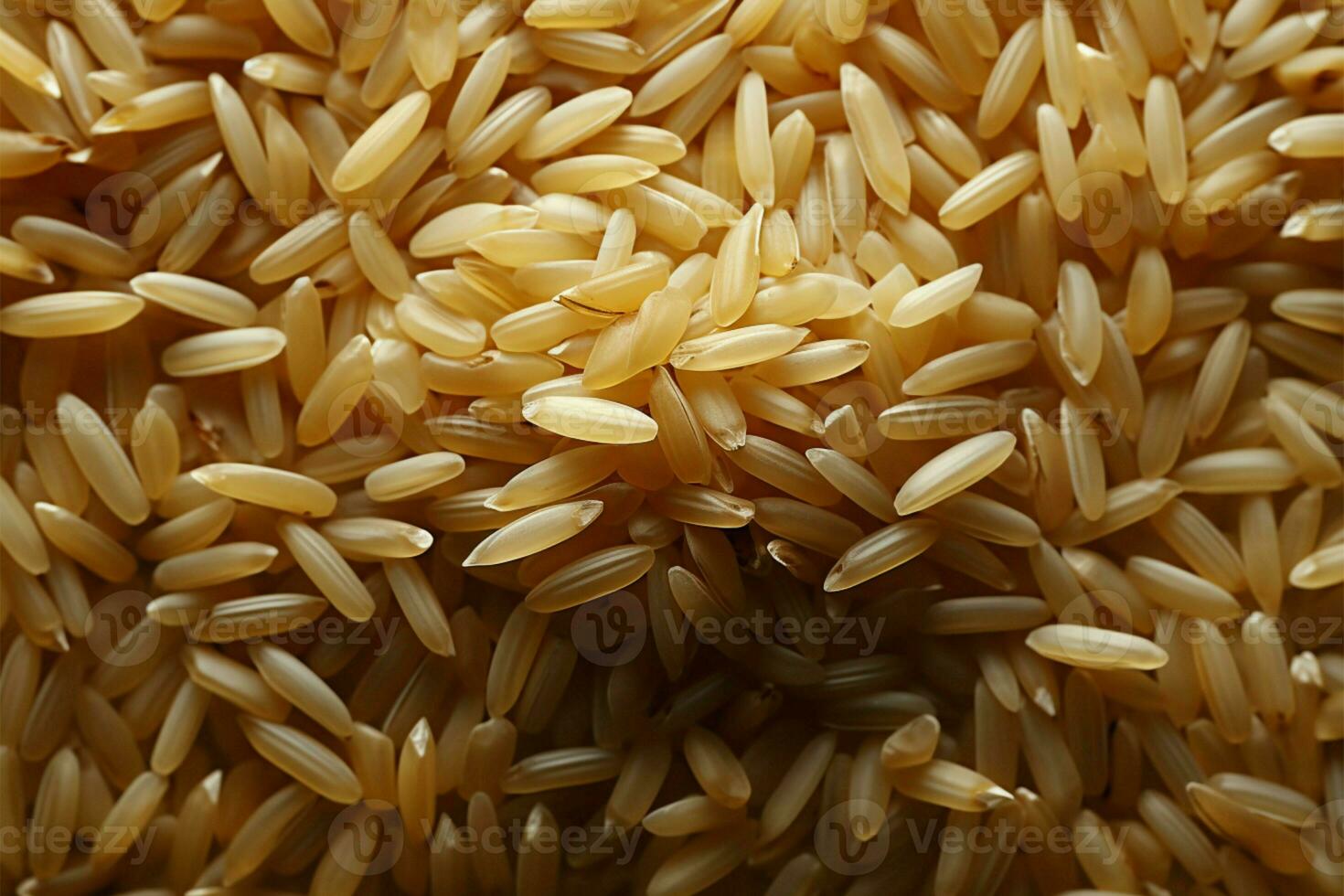 individuale riso cereali ad arte sparpagliato attraverso un' tavoli superficie ai generato foto