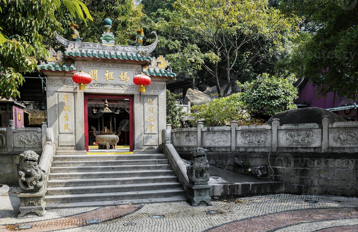 famoso punto di riferimento a-ma ama porta d'ingresso del tempio cinese a macao macau foto