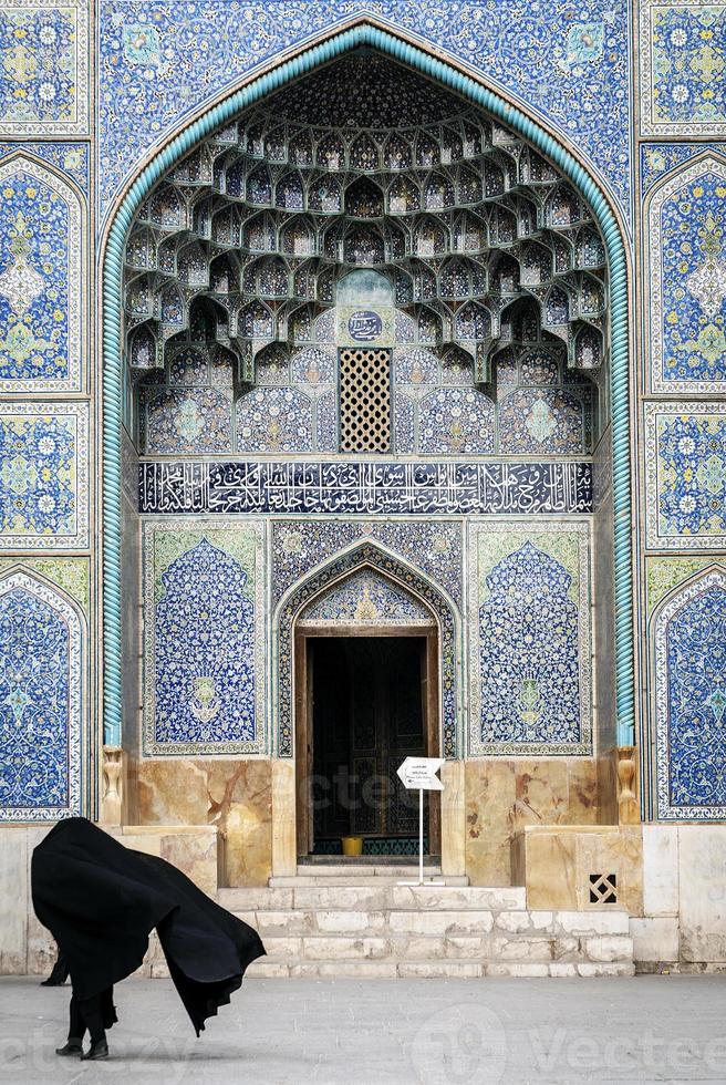 la famosa moschea shah punto di riferimento sulla piazza naqsh-e jahan nella città di isfahan iran foto