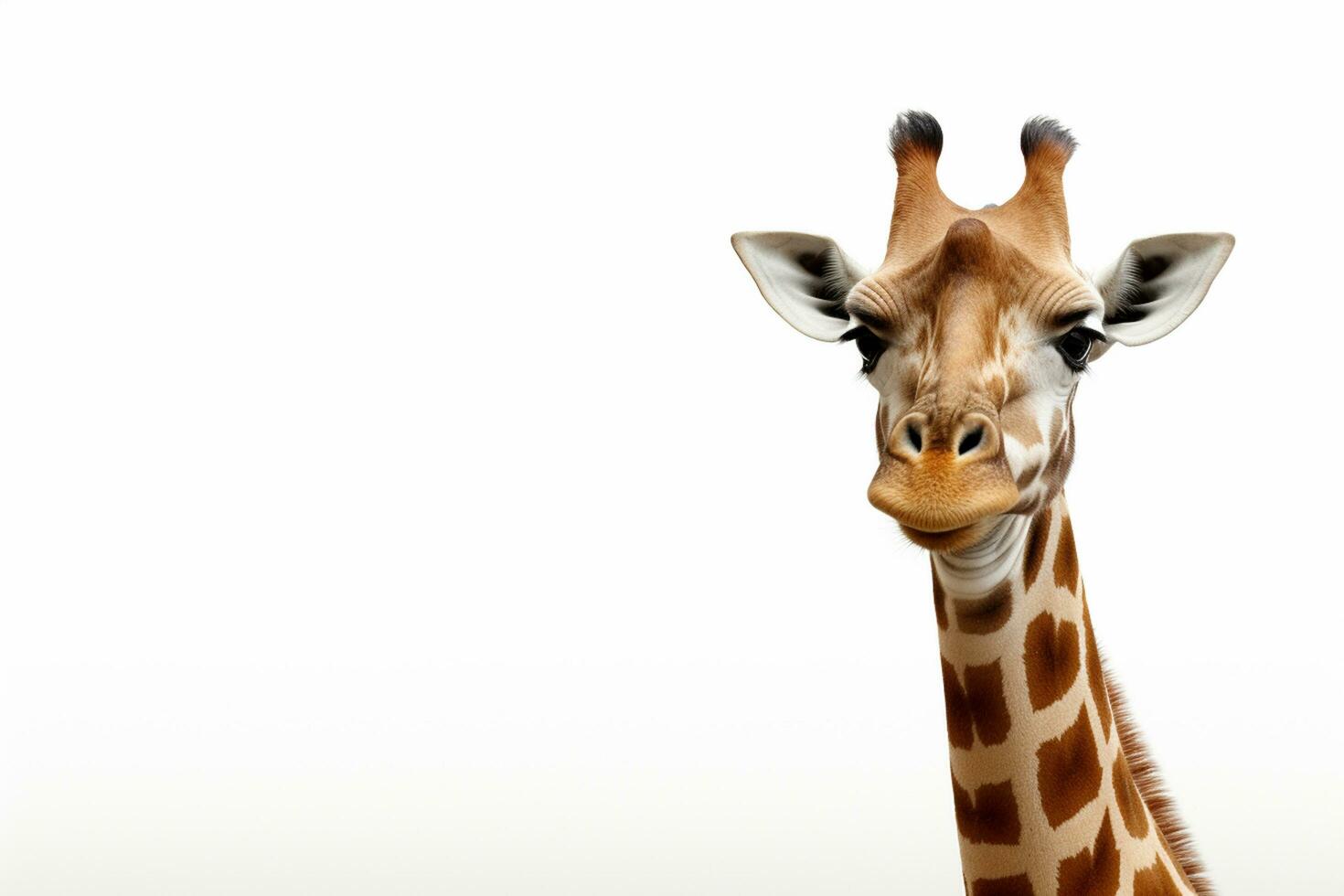 giraffa isolato su bianca sfondo. 3d illustrazione. studio sparo. ai generato foto
