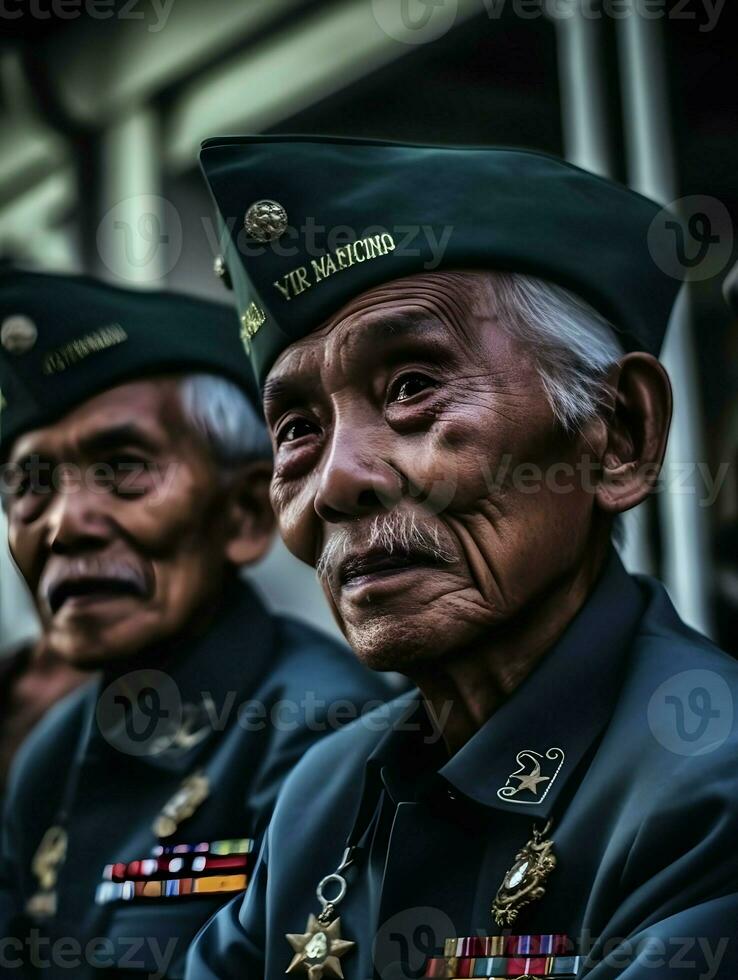 indonesiano veterano soldato ai generativo foto