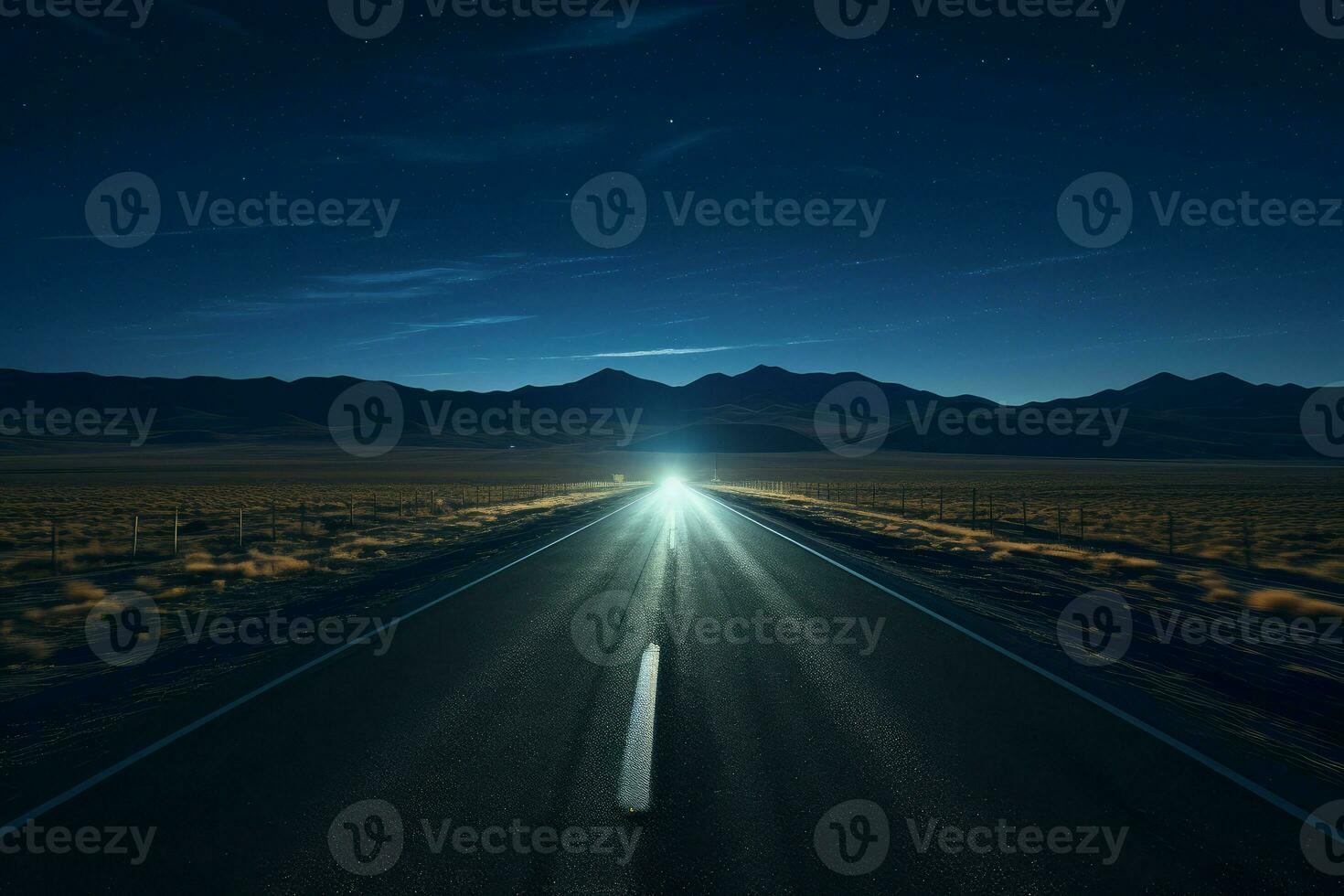 fantasia strada viaggio sole luce. creare ai foto