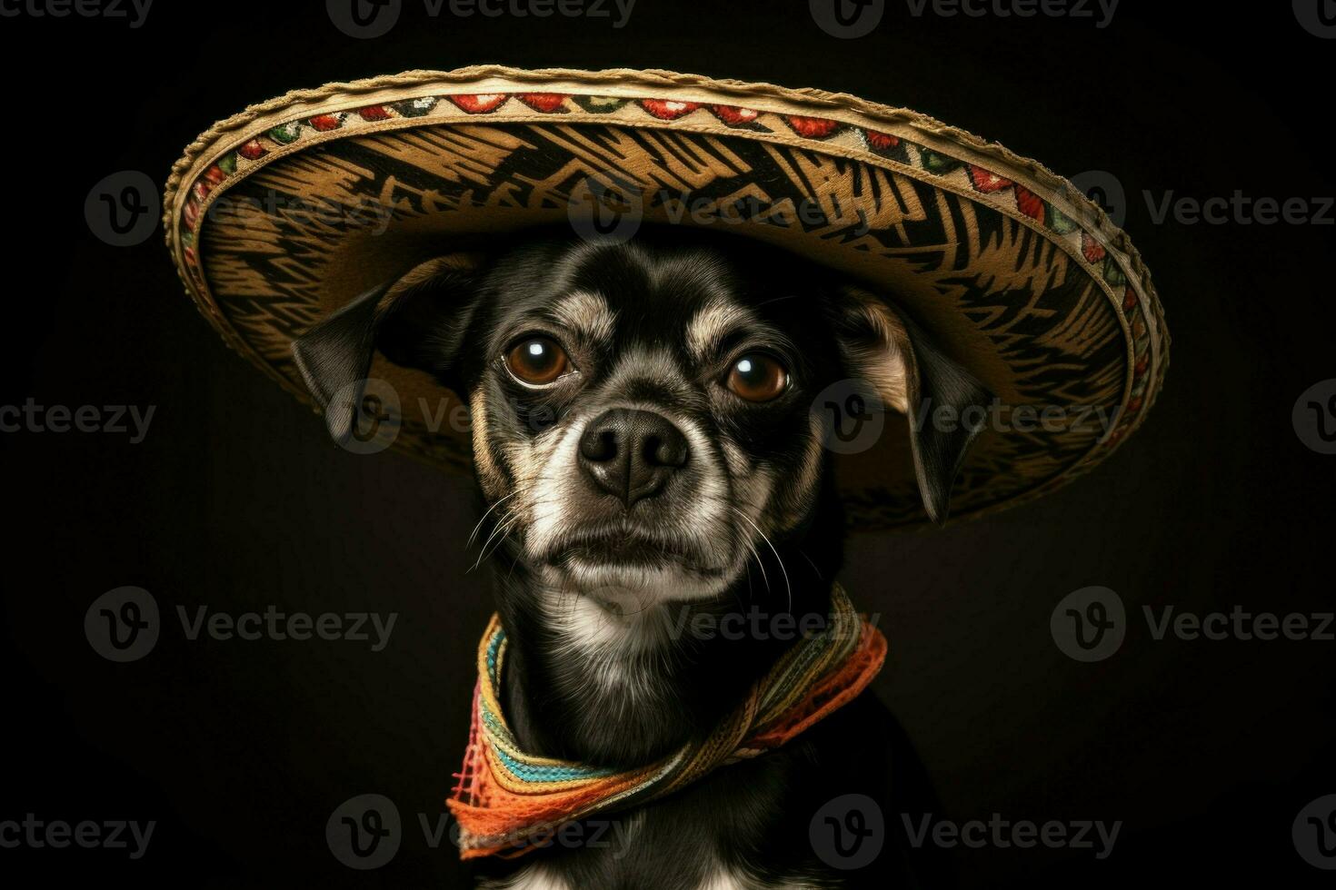 colorato carino cane sombrero. creare ai foto