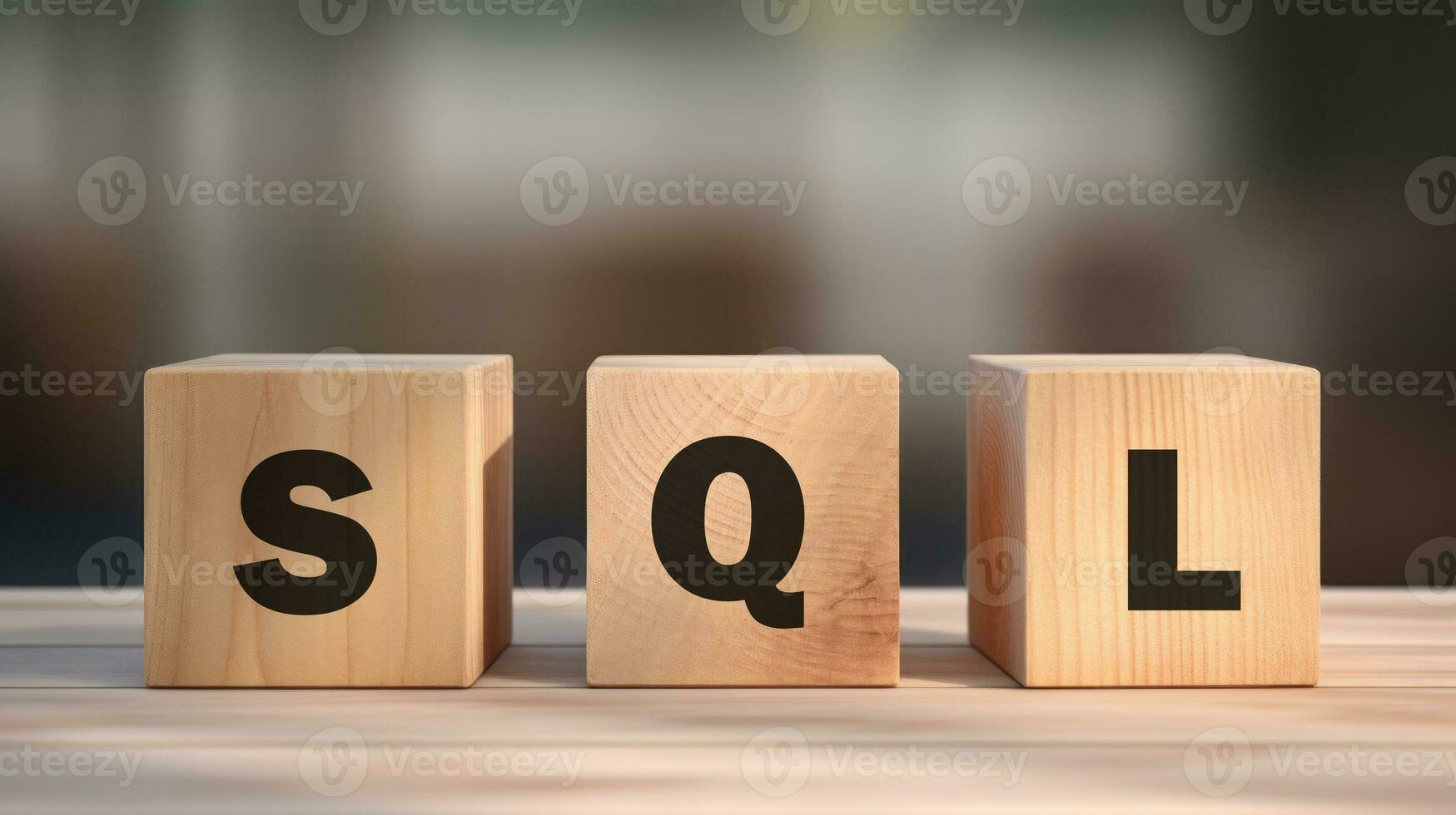 sql lettering su di legno bloccare ai generato foto