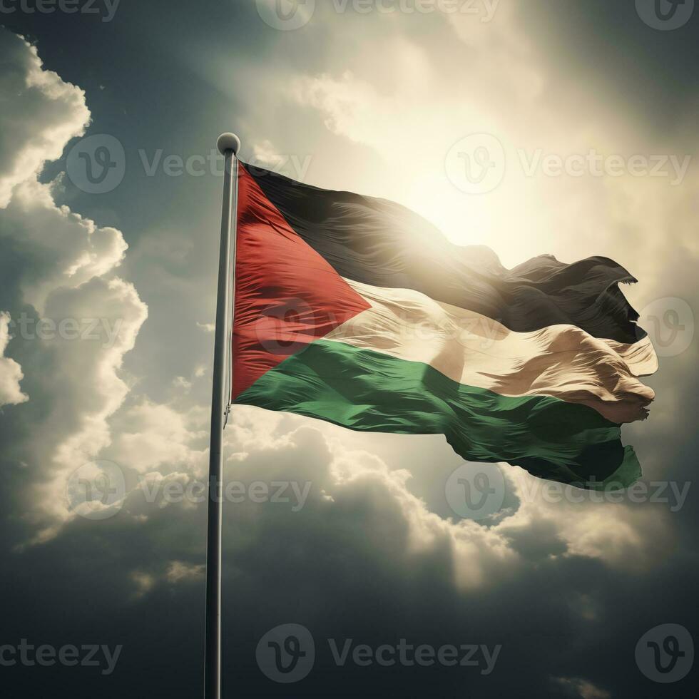 un Immagine di il palestinese bandiera. gratuito Palestina, gratuito gazza, astratto arte, rosso, verde, nero. guerra nel il mezzo est. generativo ai foto