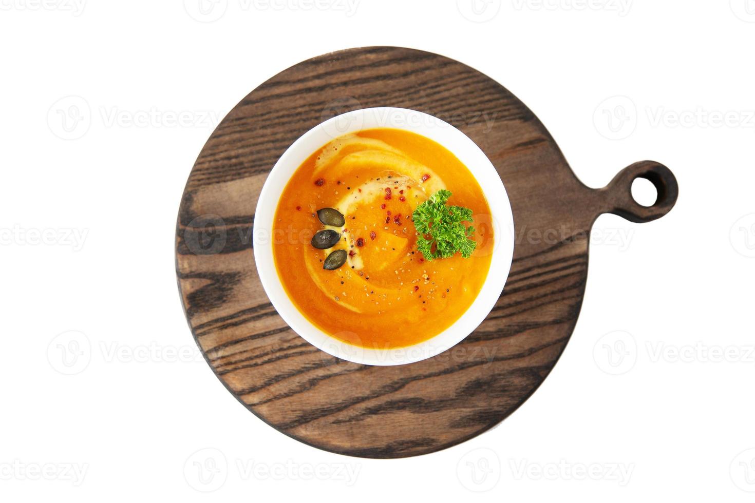 piatto di zuppa di zucca foto