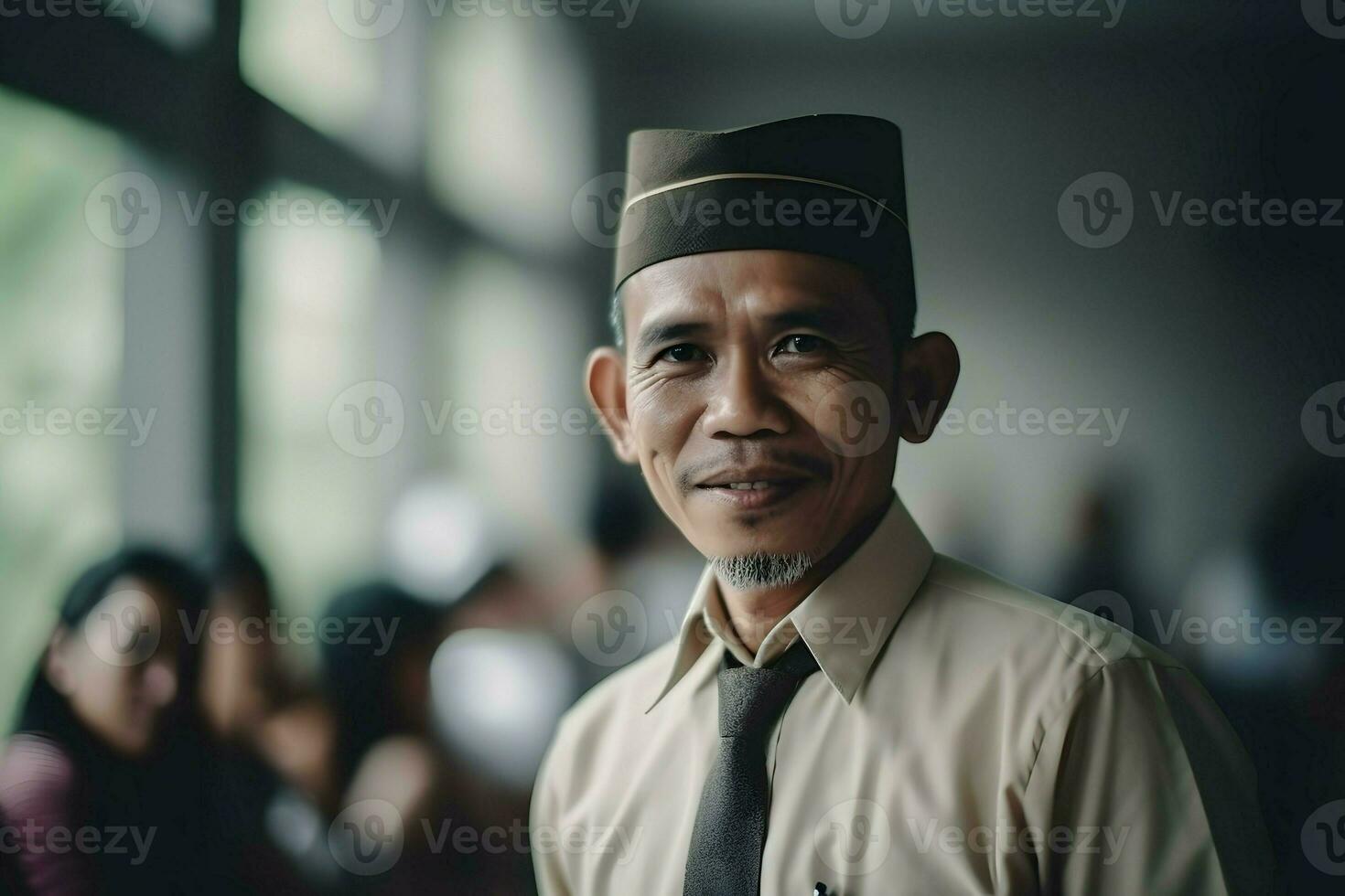 indonesiano maschio insegnante ai generativo foto