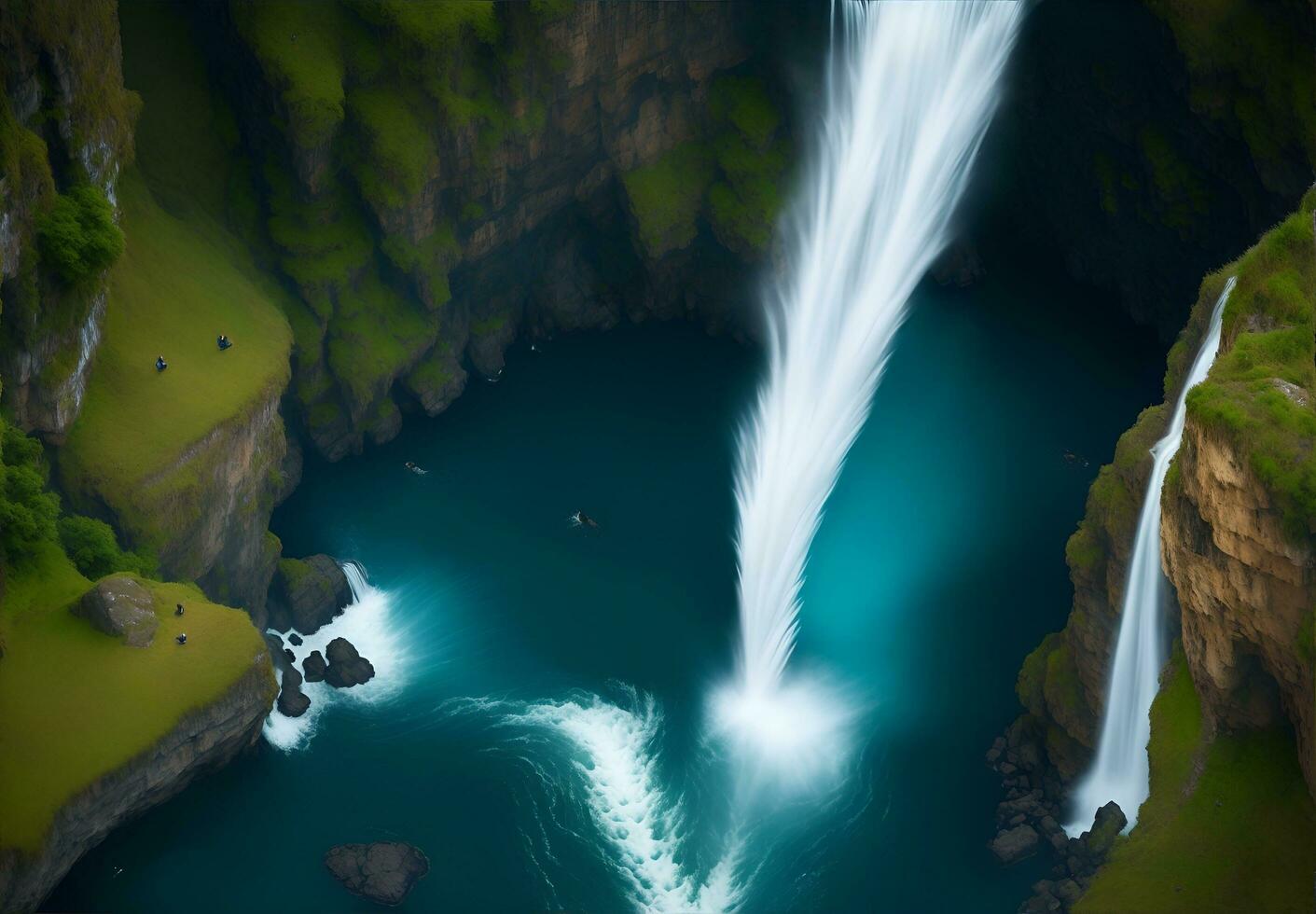 bellissimo e confortevole cascata Immagine, ai generato foto