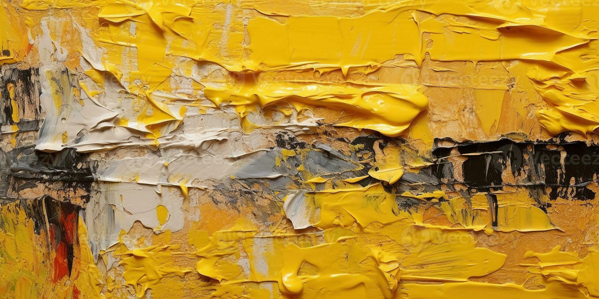 generativo ai, giallo impasto astratto la pittura, strutturato colore sfondo foto