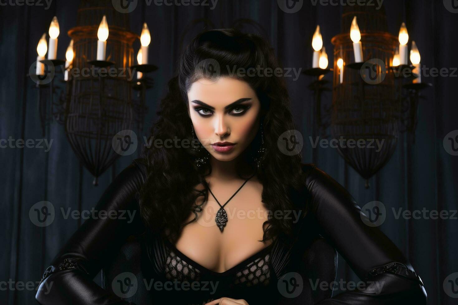un' bellissimo Gotico donna ritratto nel un' tradizionale Gotico dress.ai generativo foto