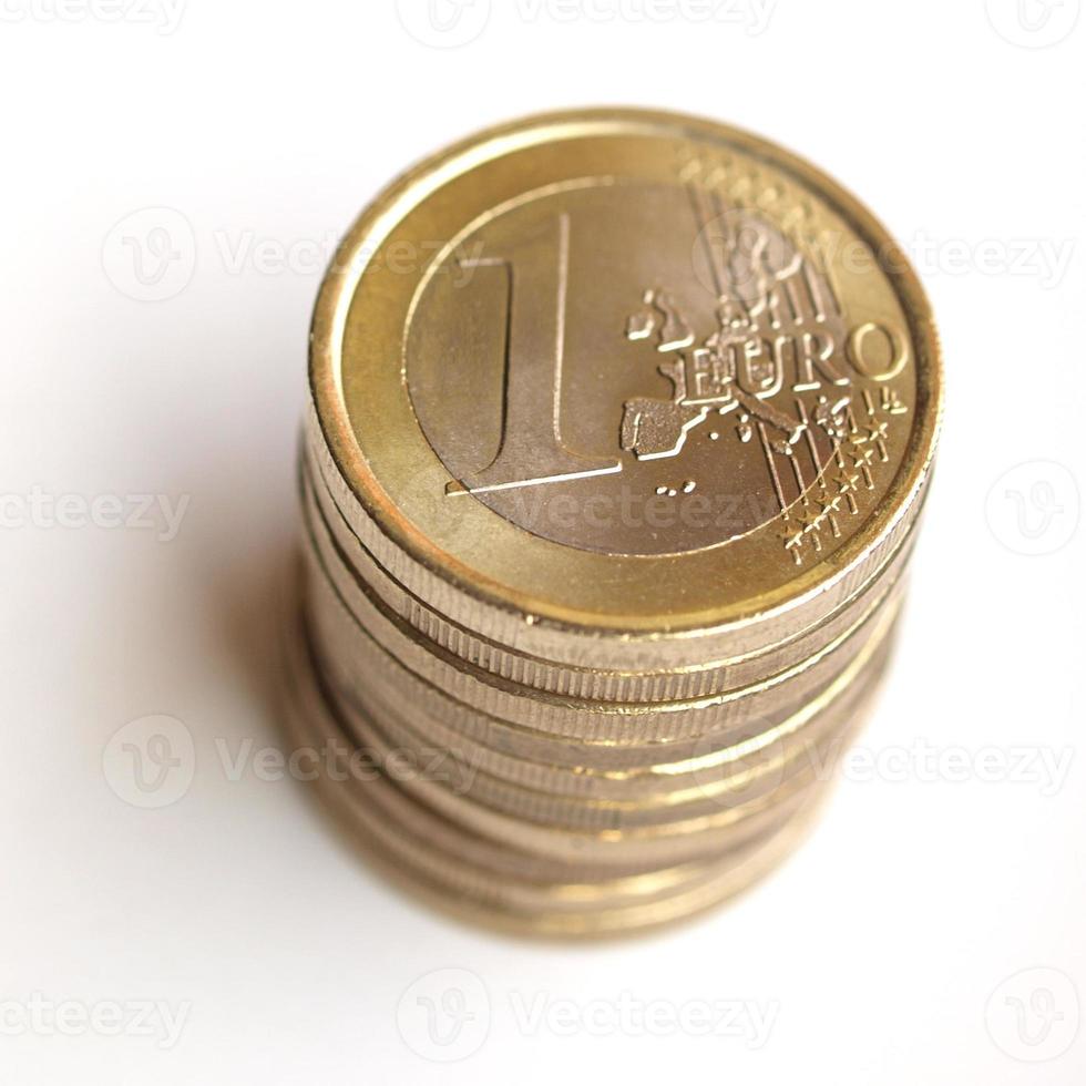 mucchio di monete in euro foto