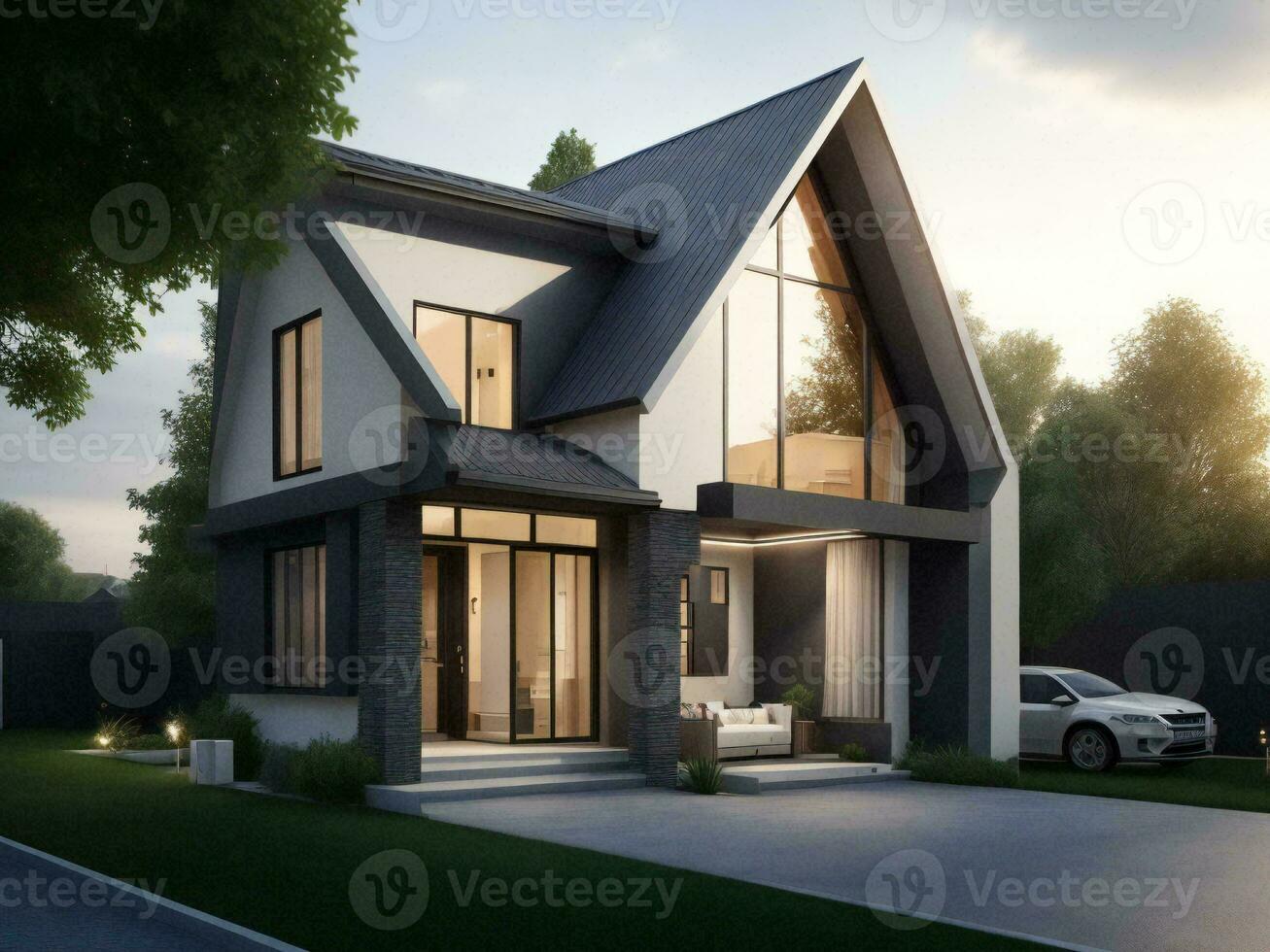 lusso duplex Casa design - ai generativo foto